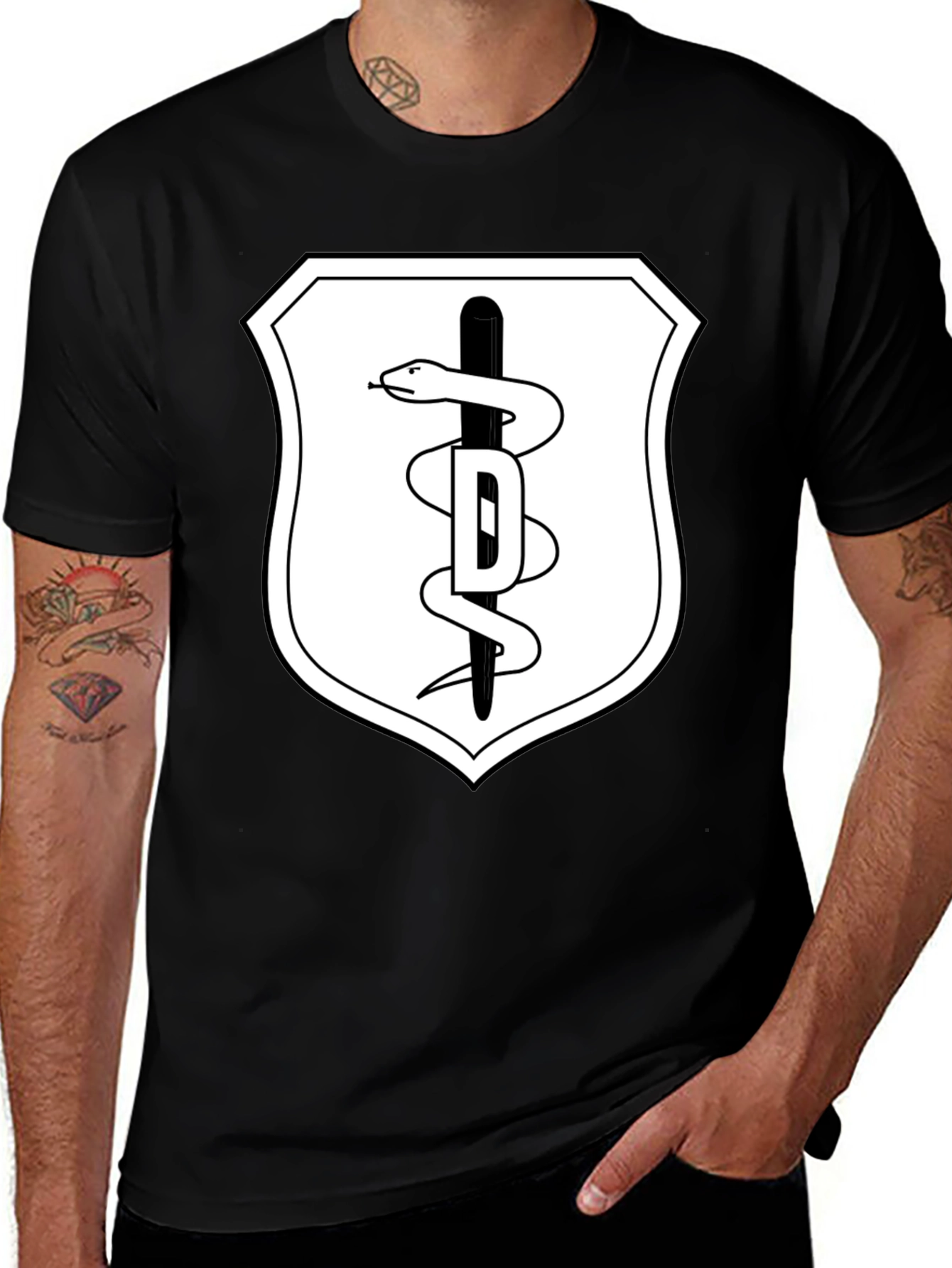 Variant 20 of DDS Snake Rod T-Shirt Black