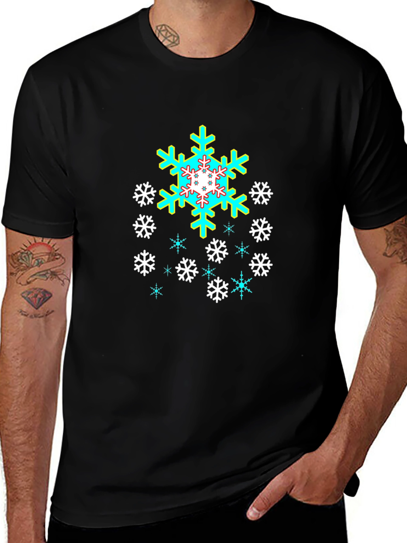 Variant 22 of Snowflake Graphic Tee - Cool Winter Style
