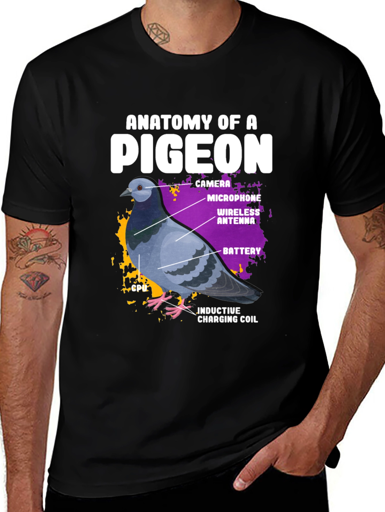 Variant 19 of Anatomy of a Pigeon T-Shirt