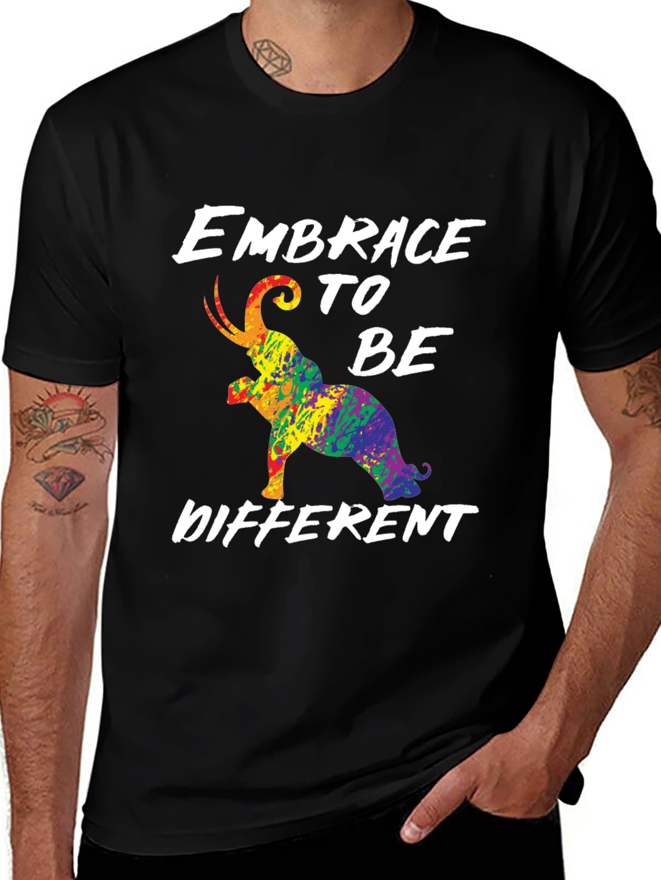 Variant 26 of Embrace Being Different Elephant Pride T-Shirt