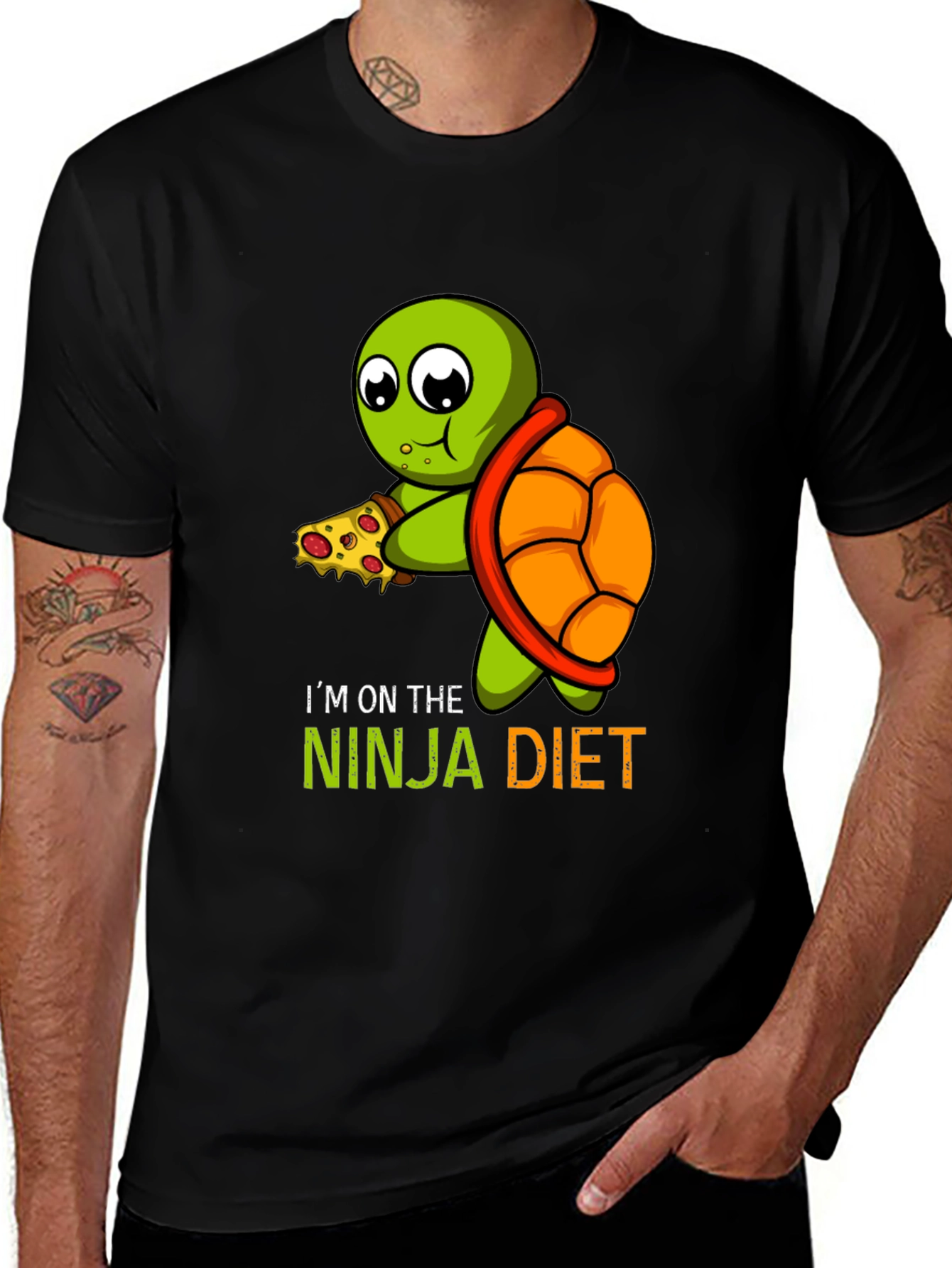 Variant 10 of Ninja Diet Turtle T-Shirt Funny Pizza Lover