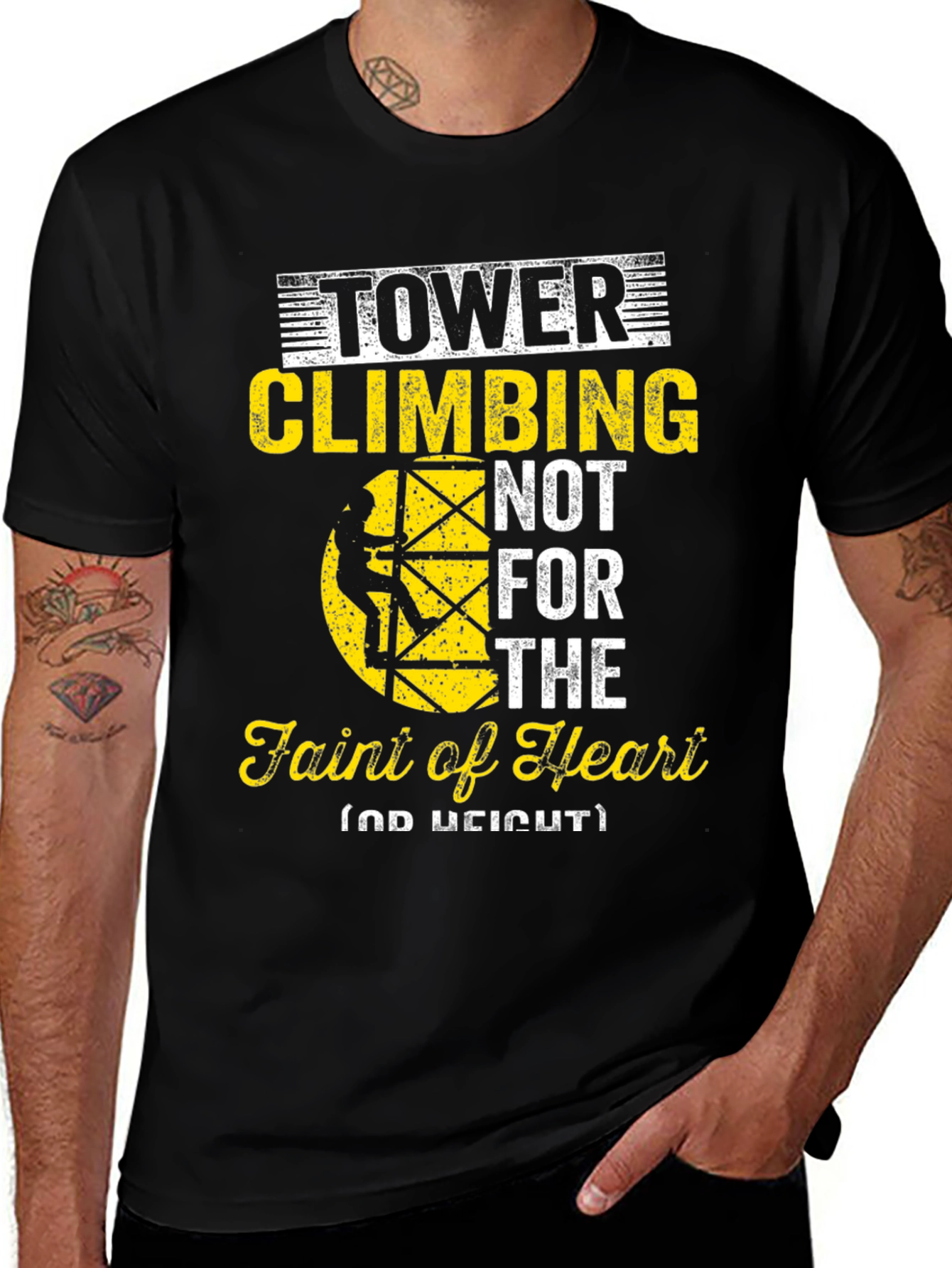 Tower Climbing Faint of Heart Graphic Tee