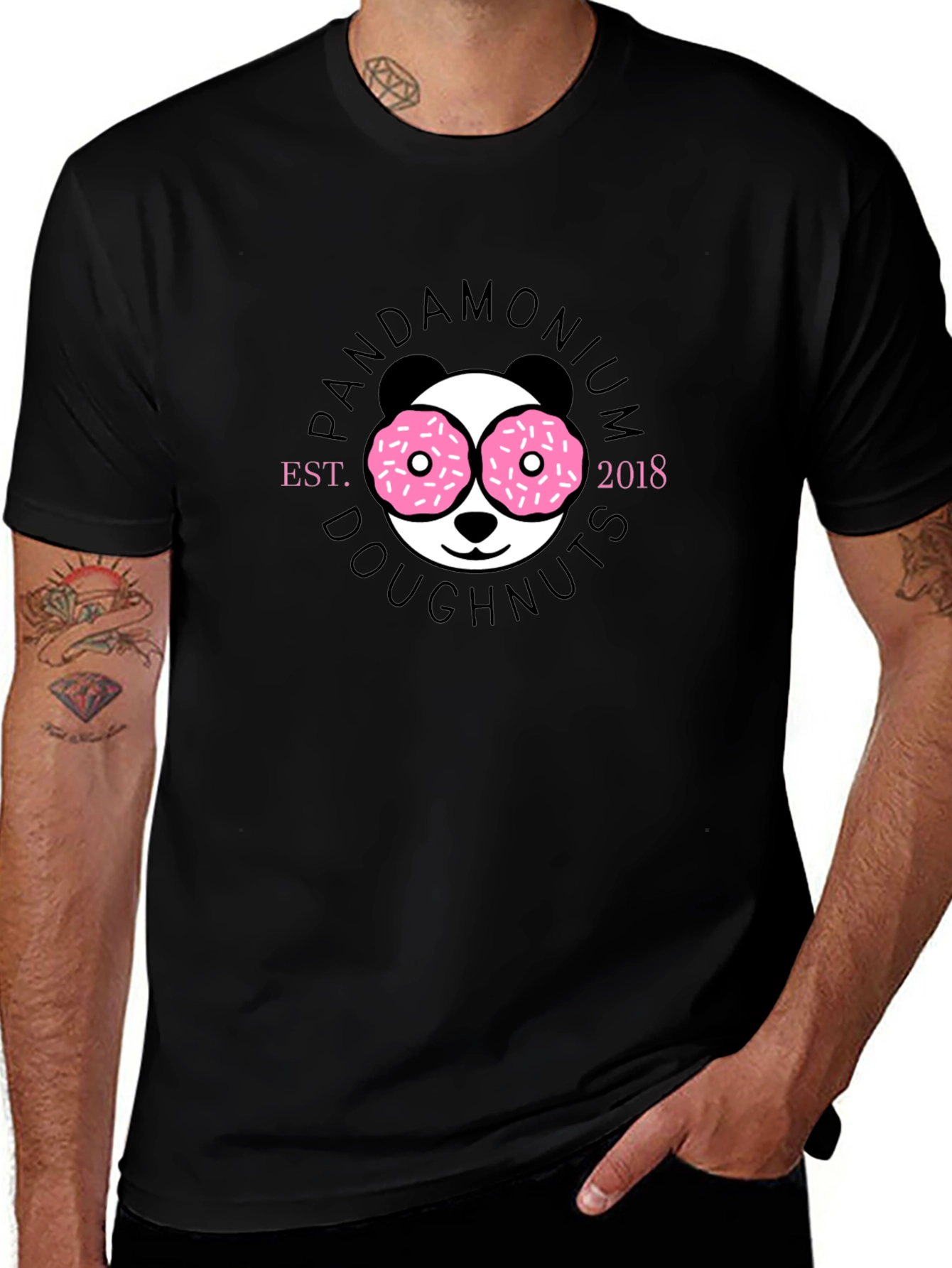 Variant 15 of Pandamonium Doughnuts Black T-Shirt