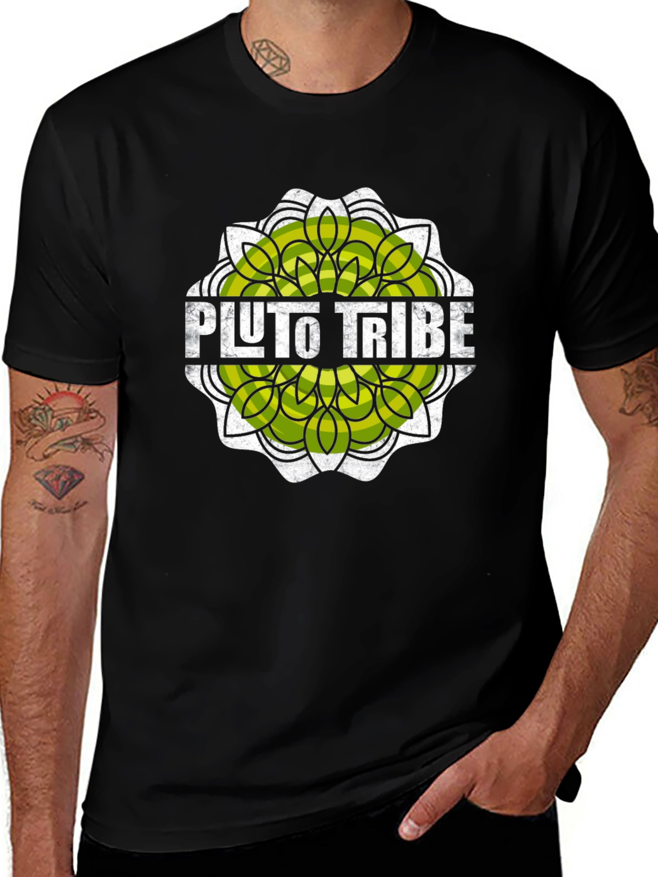 Pluto Tribe Graphic Black T-Shirt