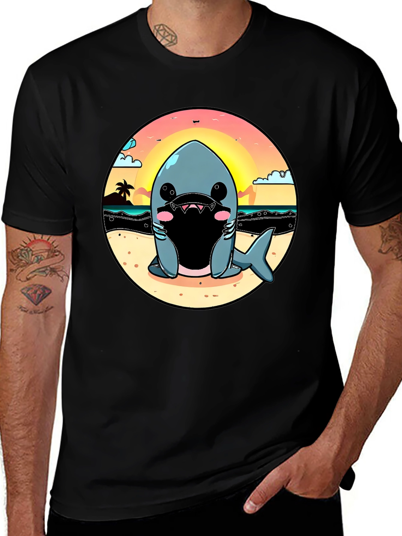 Variant 7 of Cute Shark Beach T-Shirt