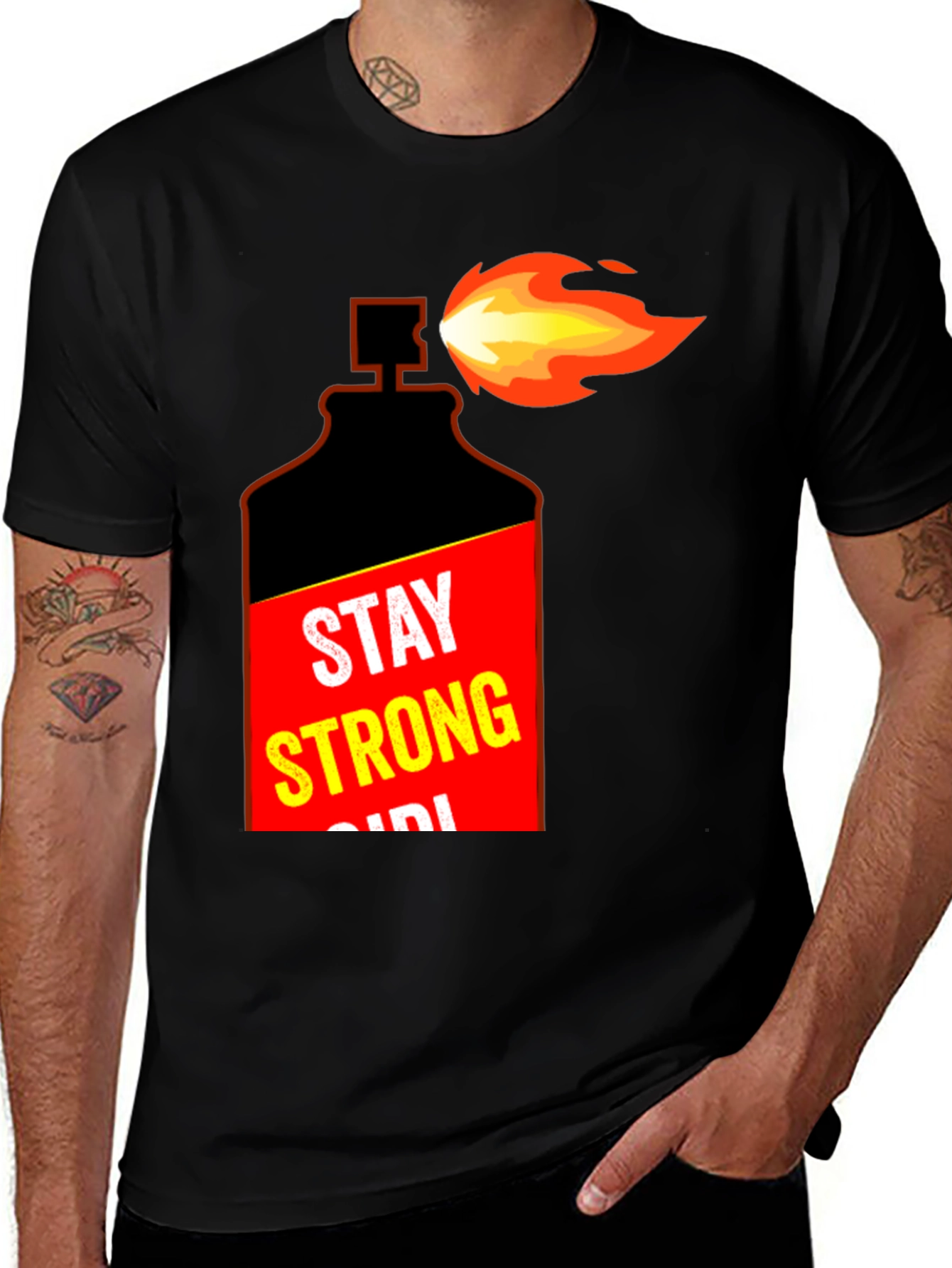Variant 18 of Stay Strong Molotov Cocktail Graphic T-Shirt