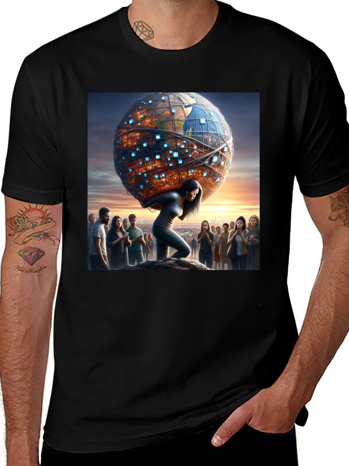 Variant 4 of Atlas Tech World T-Shirt