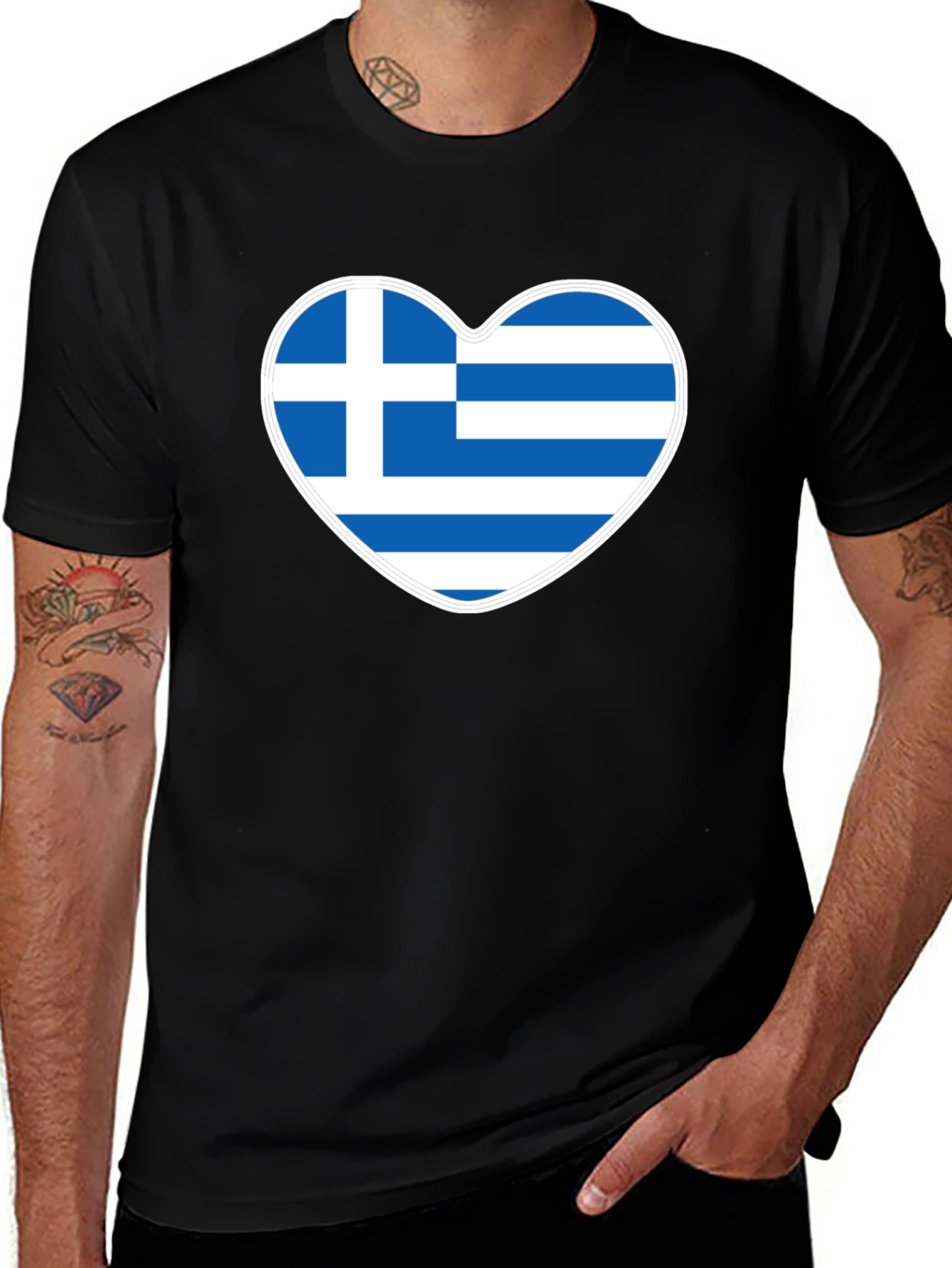 Greece Flag Heart T-Shirt