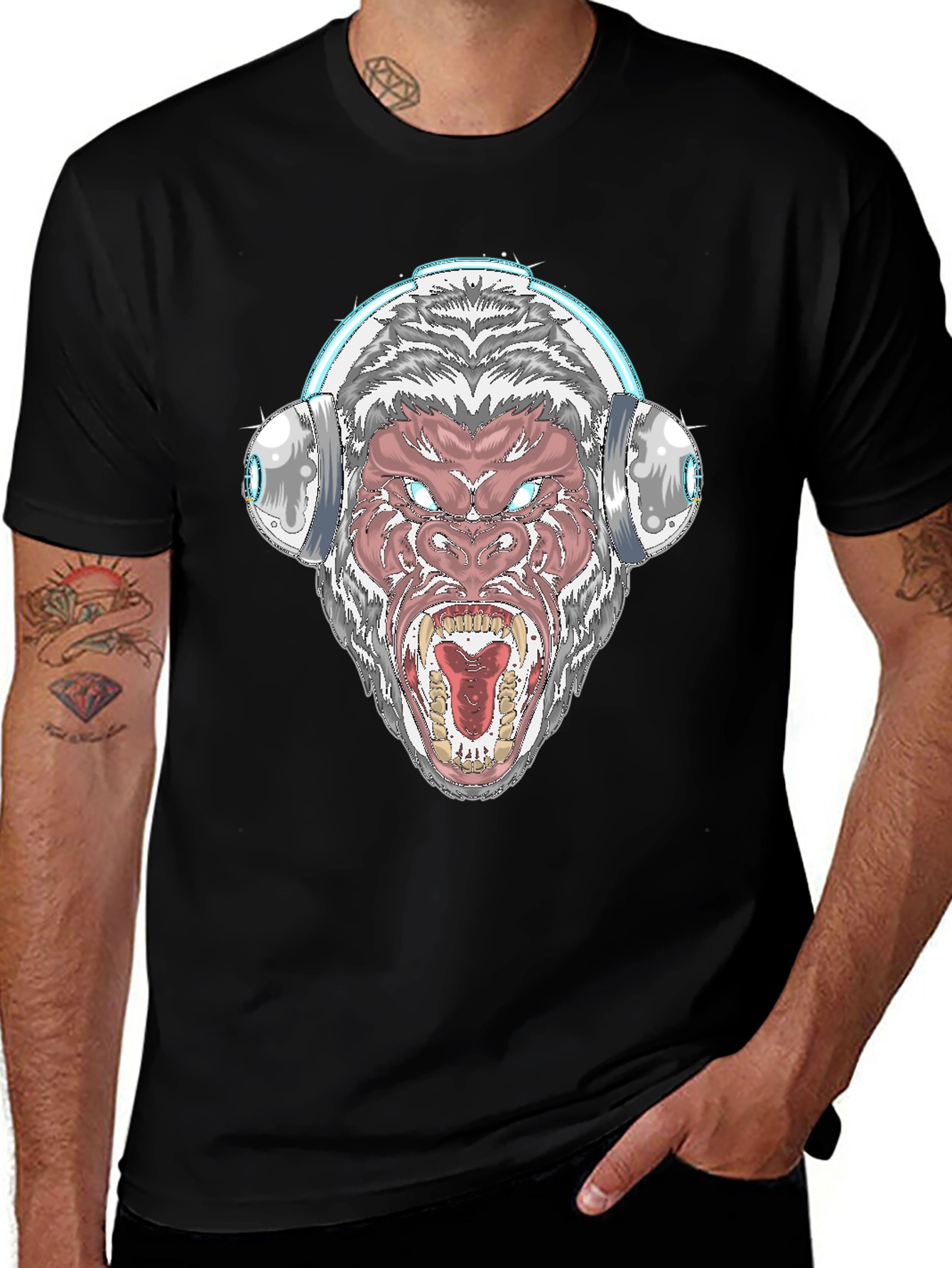 Variant 8 of Graphic Tee: Gorilla with Headphones