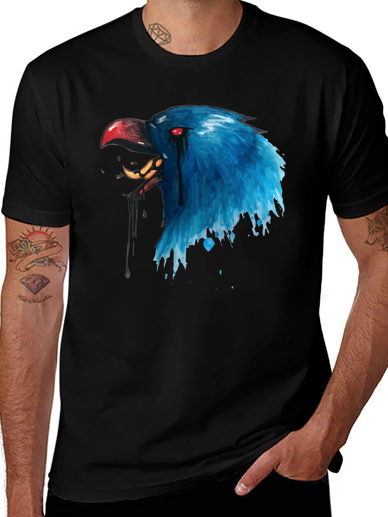 Variant 30 of Blue Crow Graphic Print T-Shirt
