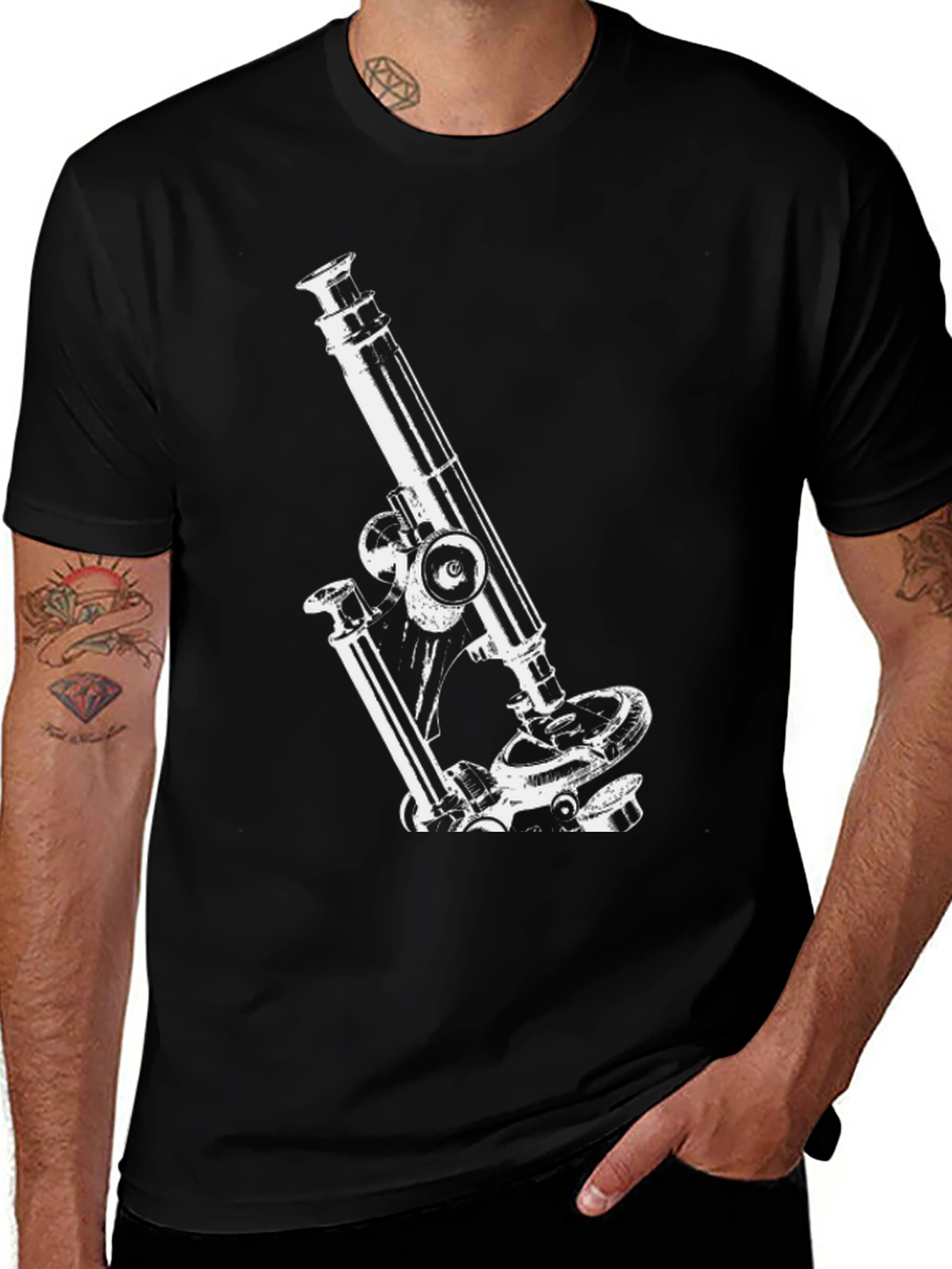 Variant 27 of Vintage Microscope Graphic T-Shirt - Black