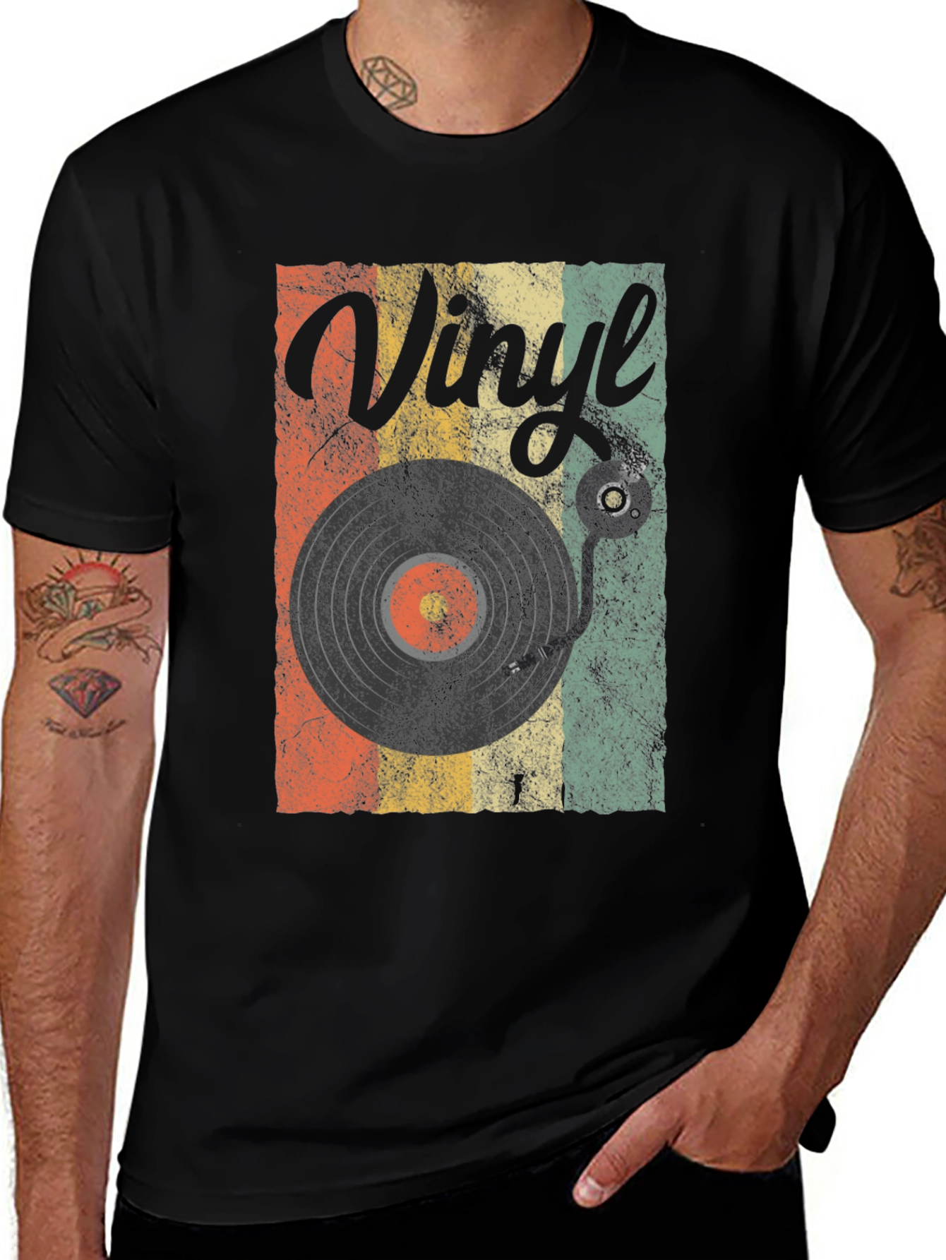Variant 7 of Vintage Vinyl Record Player Retro Style Graphic Tee
