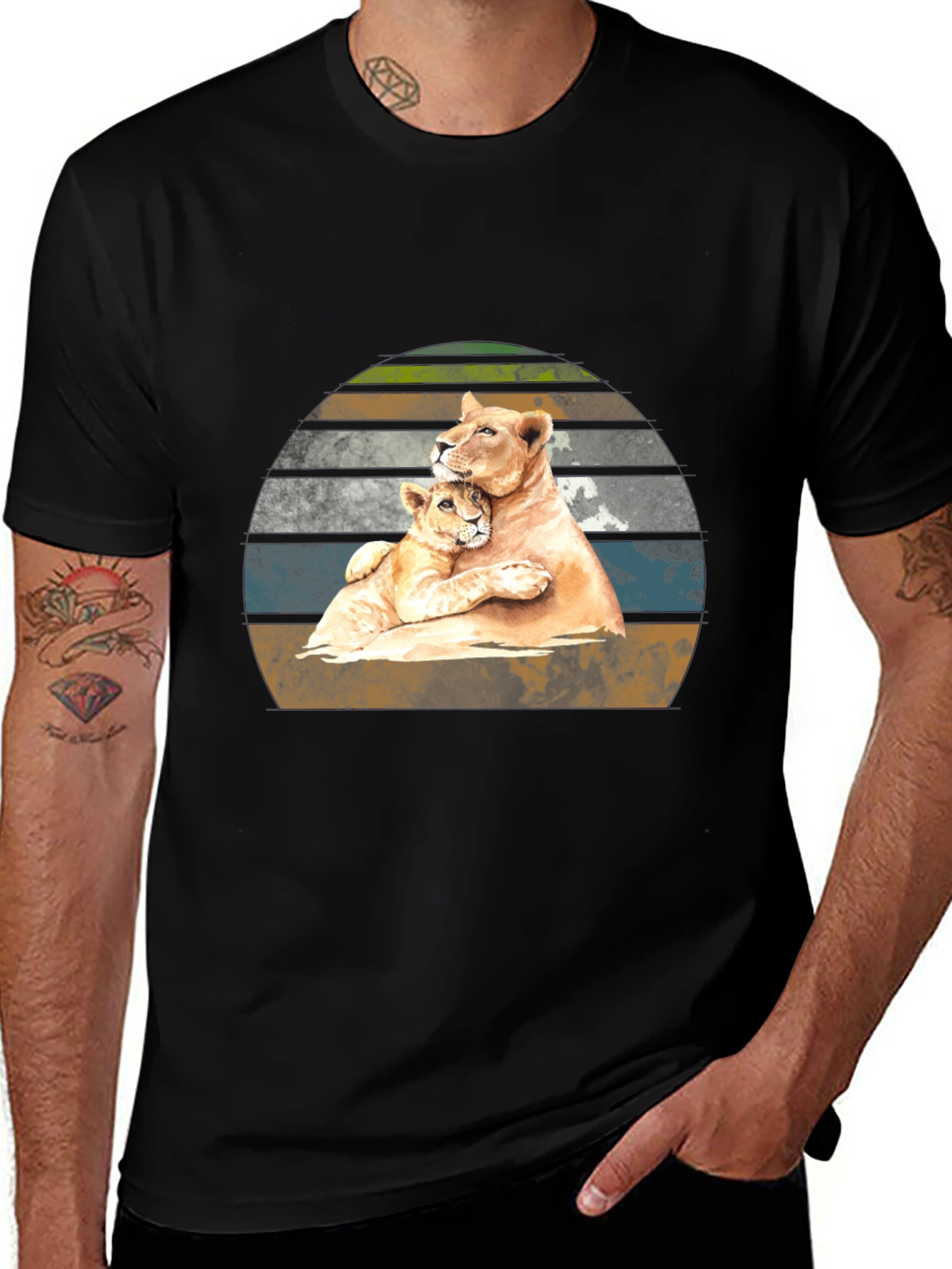 Variant 27 of Lioness Love T-Shirt - Black, Animal Graphic Tee
