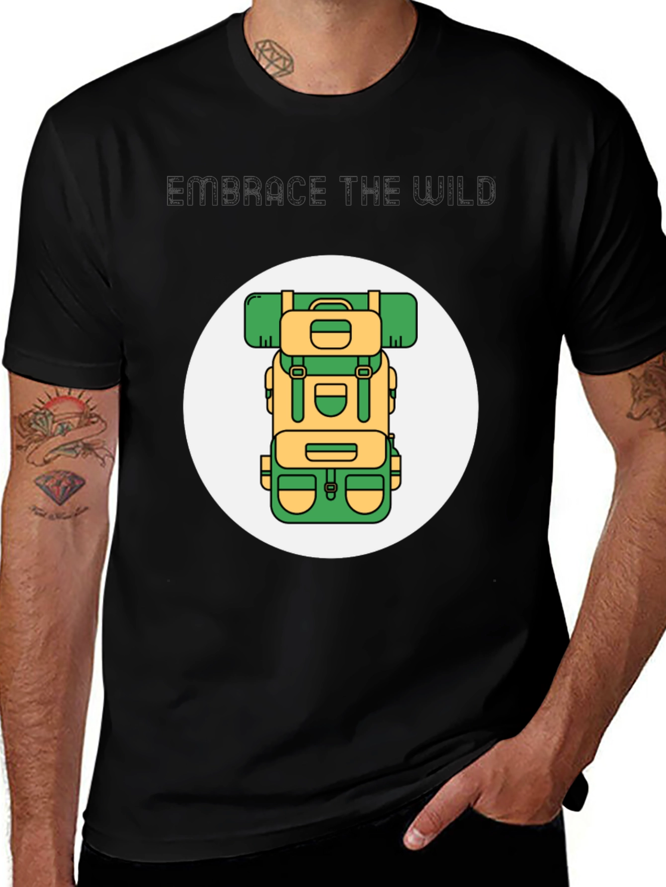 Variant 29 of Adventure Awaits T-Shirt: Hiker Backpack Design
