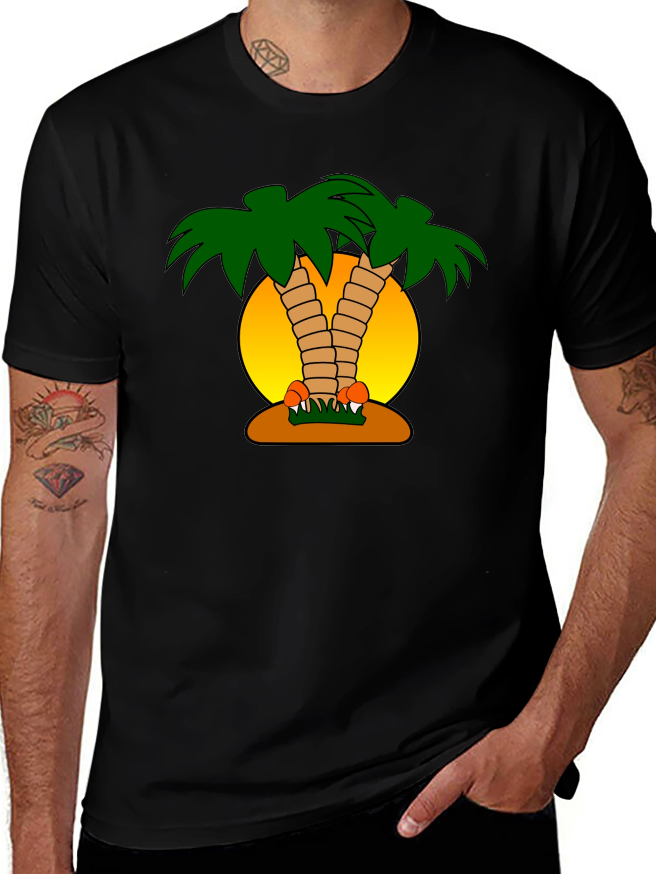 Variant 14 of Tropical Palm Tree Graphic T-Shirt