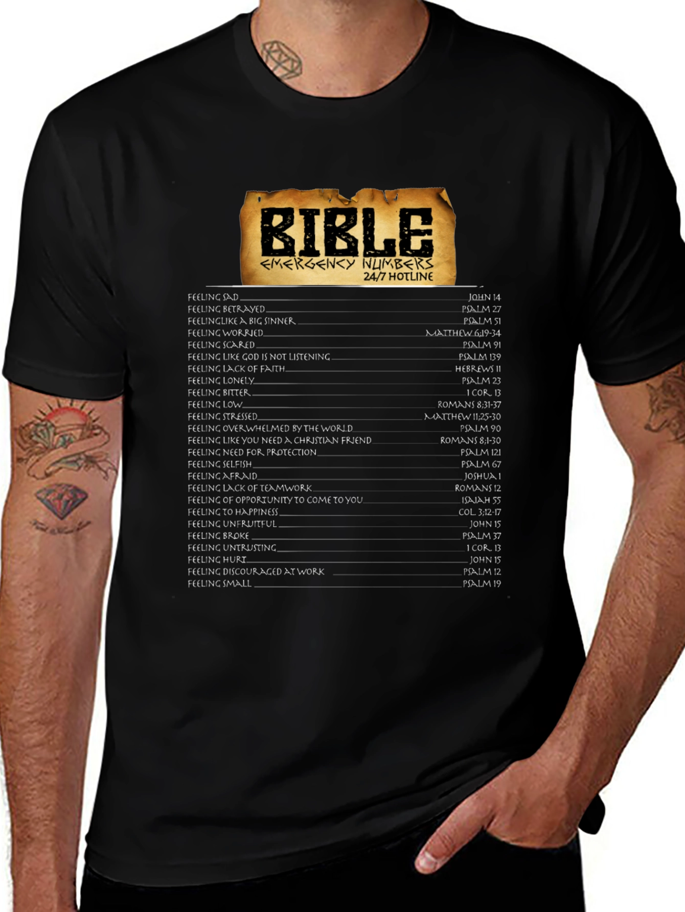 Bible Emergency Numbers 24/7 Hotline T-Shirt