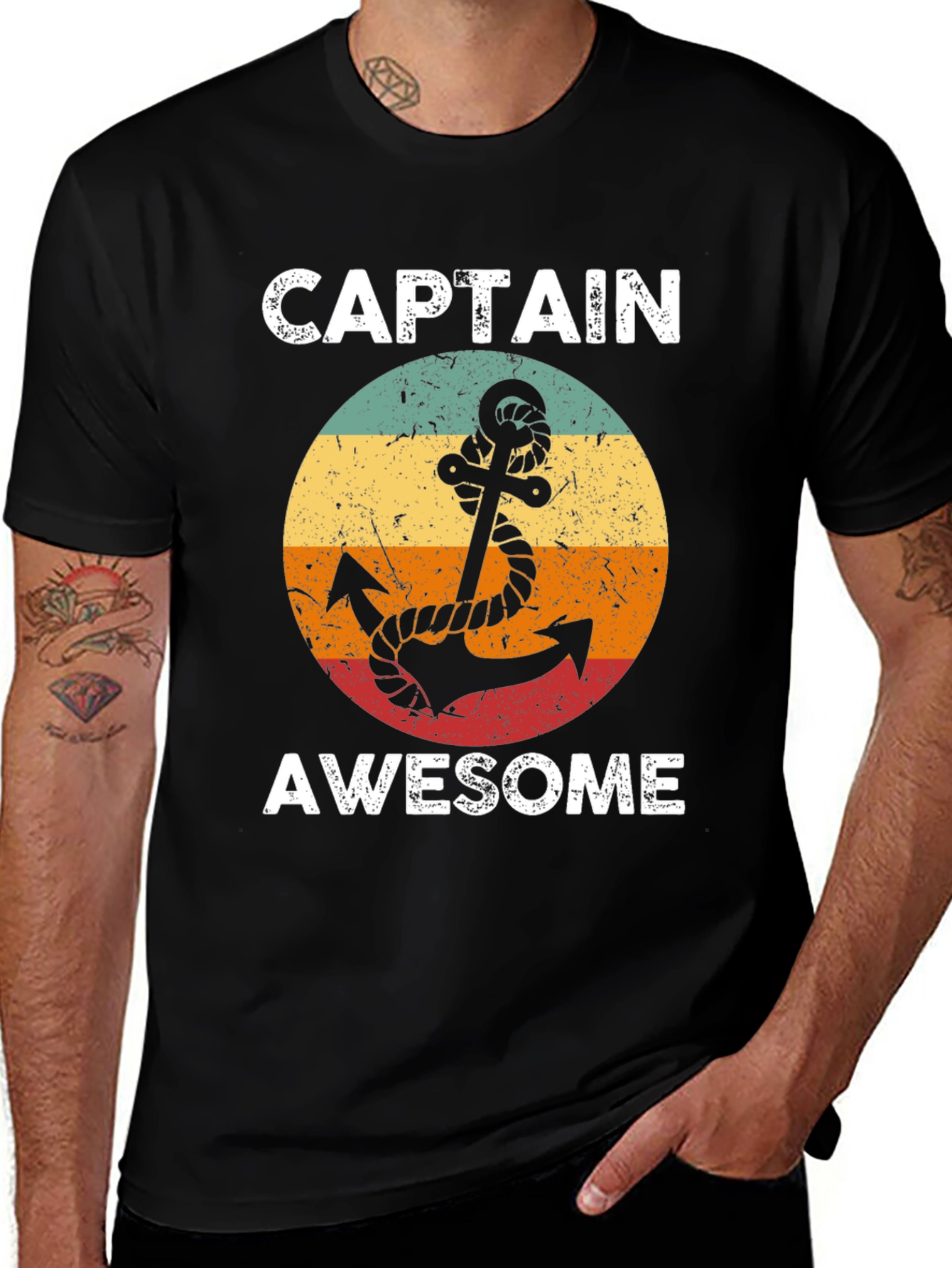 Variant 15 of Captain Awesome Anchor T-Shirt Vintage Style