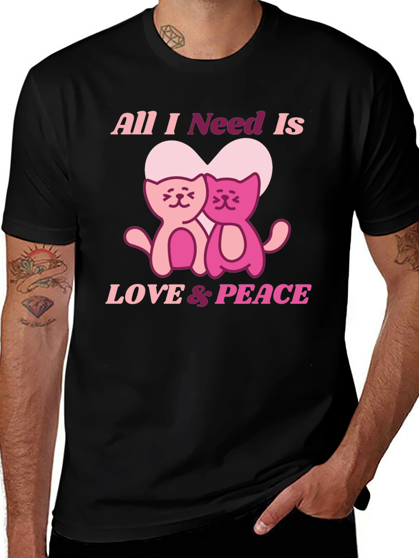 Variant 28 of Love & Peace Cats T-Shirt