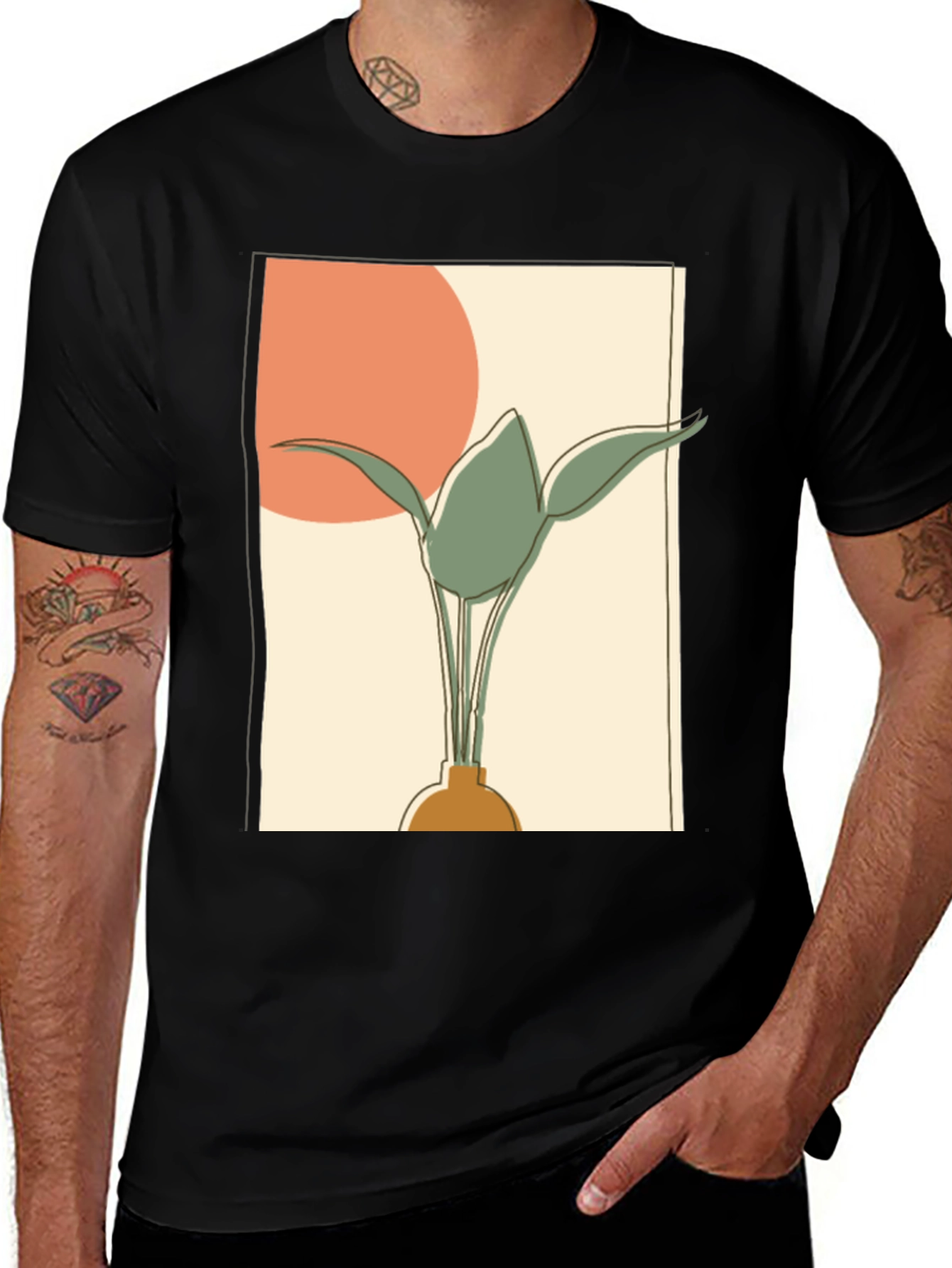 Variant 30 of Minimalist Plant Graphic Tee - Modern Style