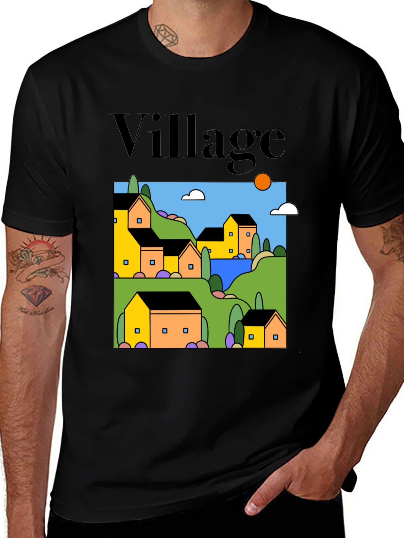 Variant 24 of Village Graphic T-Shirt - Relaxed Fit