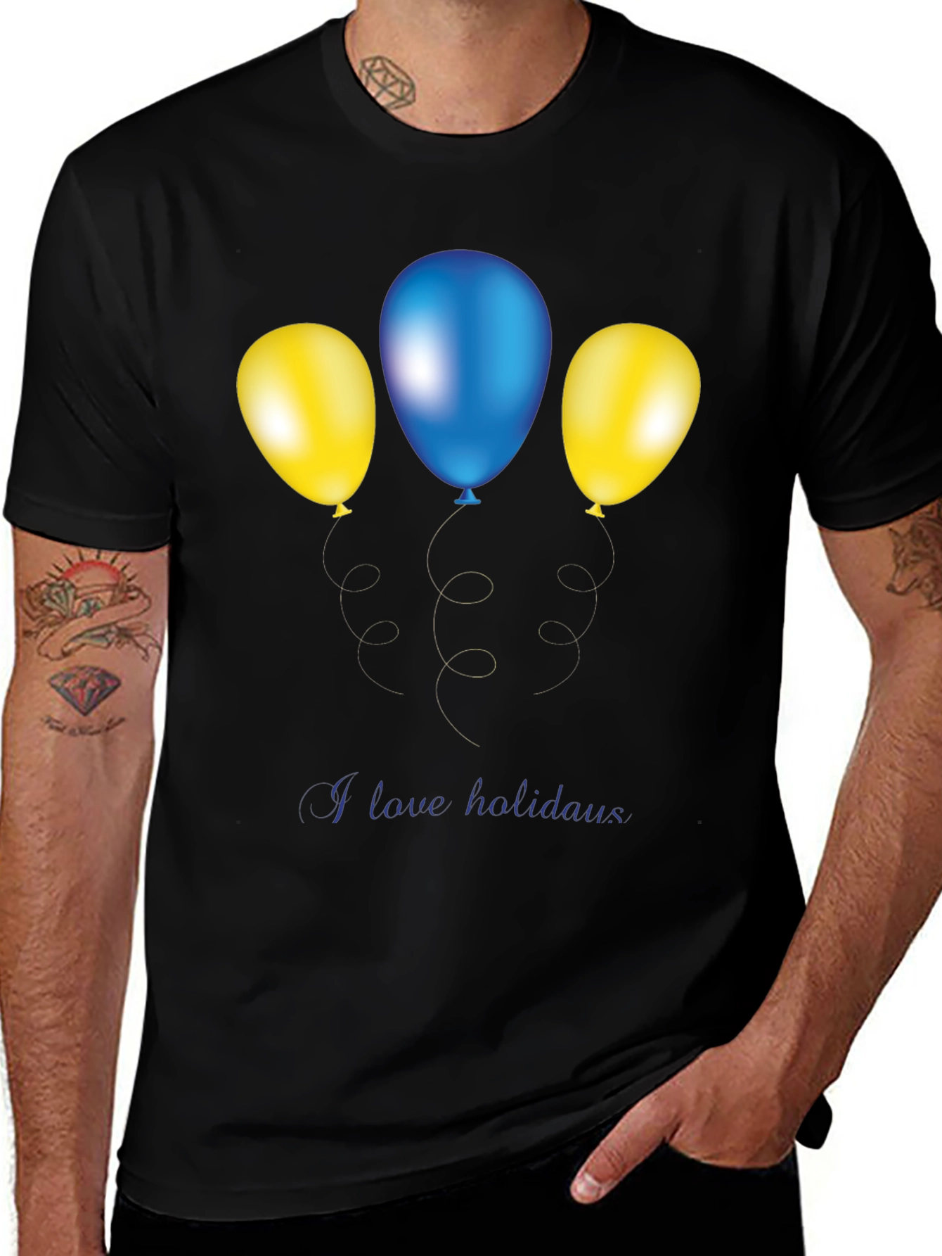 Variant 7 of Festive Balloons Graphic Tee - Holiday Fun