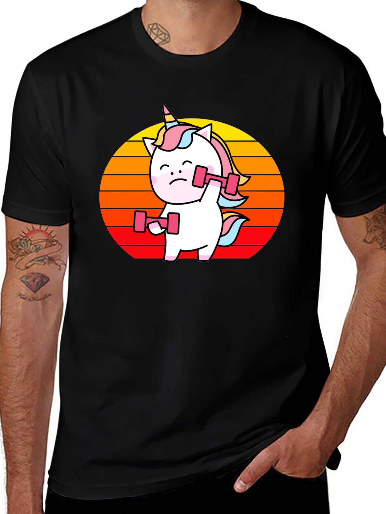 Variant 21 of Unicorn Lifting Weights Graphic T-Shirt