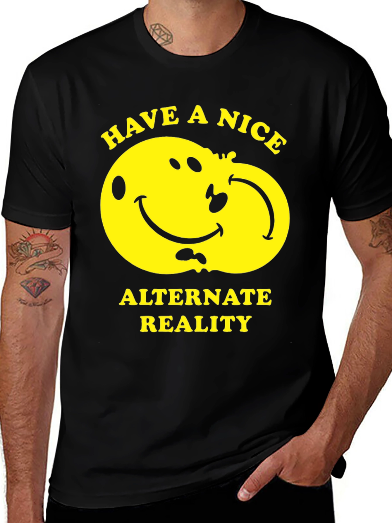 Variant 23 of Alternate Reality Smiley Face Graphic Tee