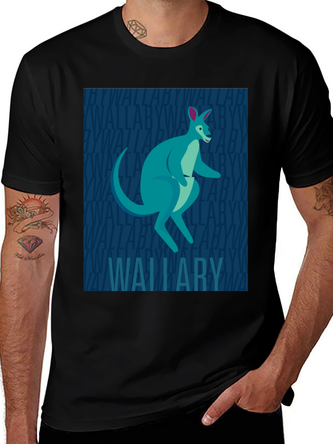 Variant 23 of Wallaby Graphic Tee - Novelty Design