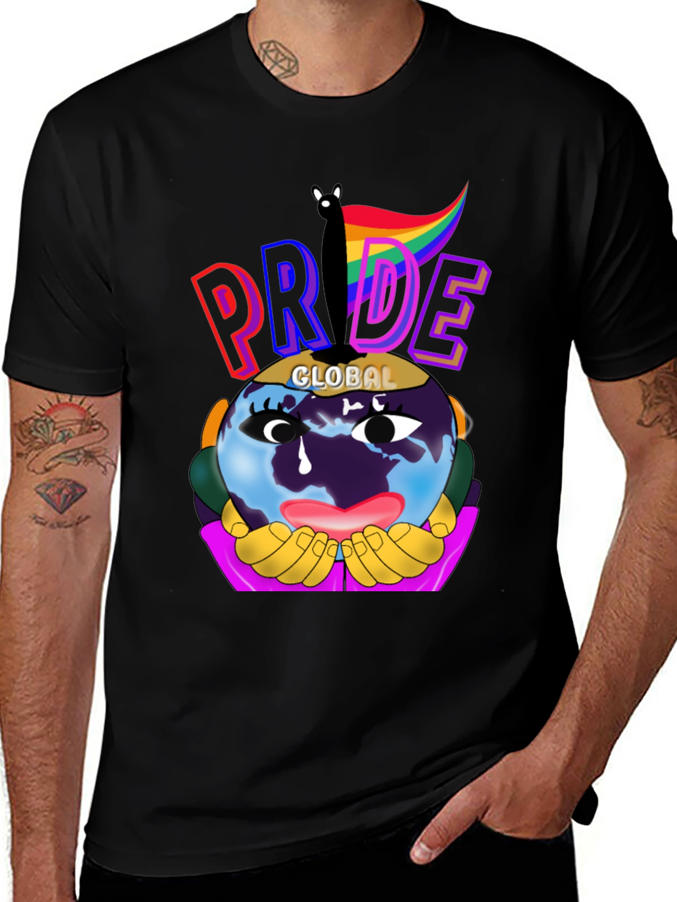 Variant 16 of Global Pride Graphic Tee - Black