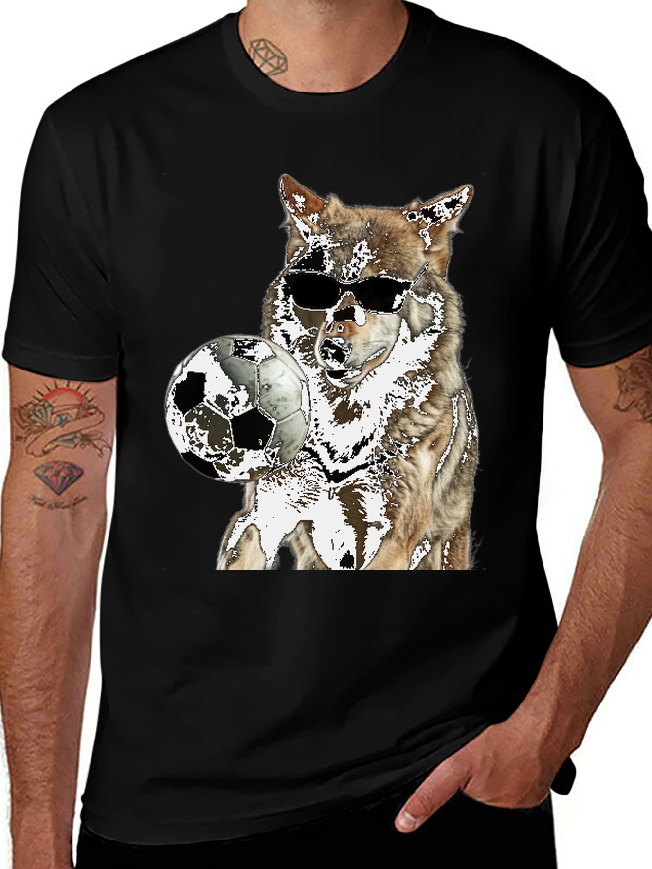 Variant 20 of Wolf Soccer T-Shirt - Cool Animal Tee