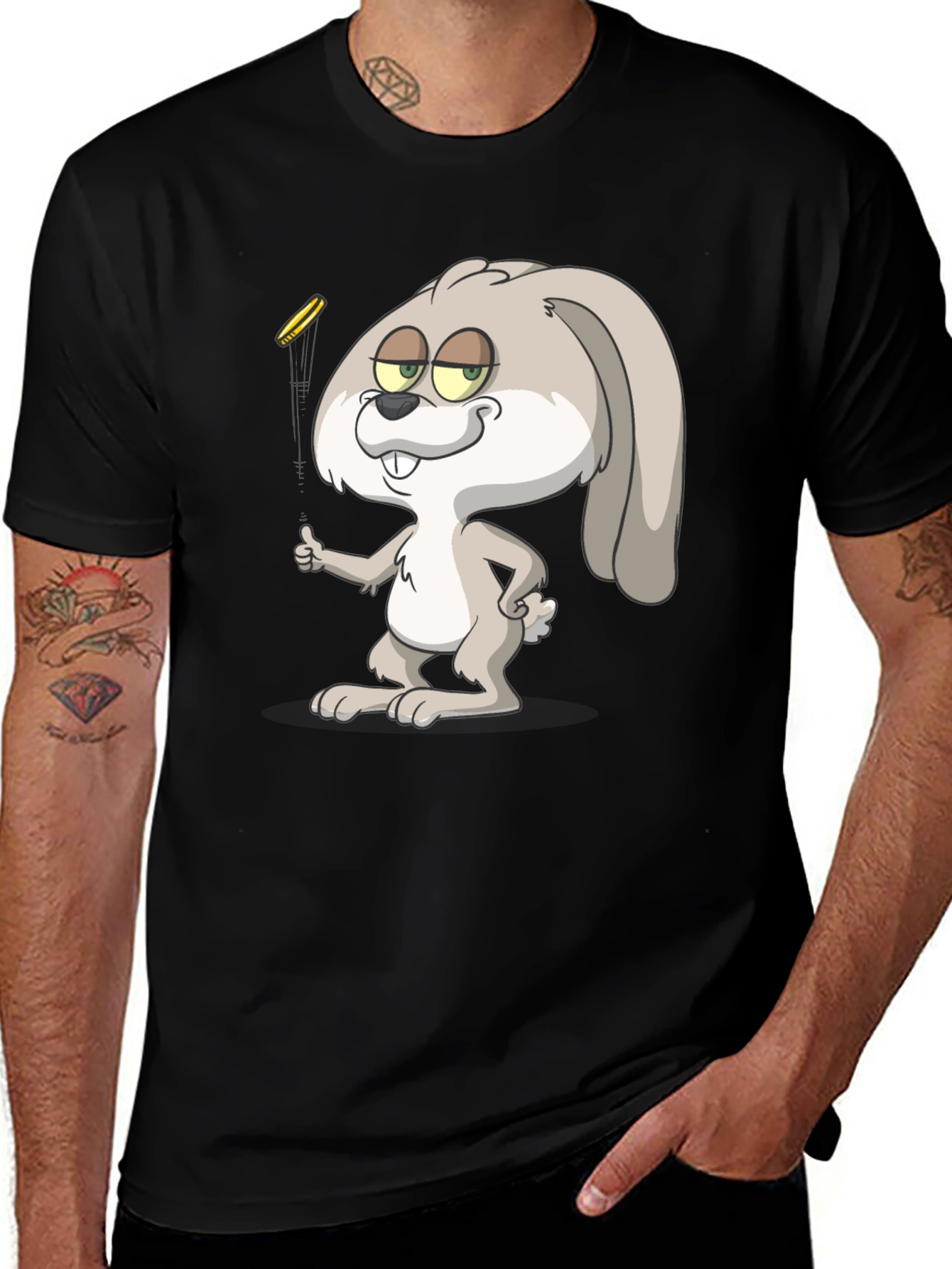 Variant 15 of Cartoon Rabbit Graphic T-Shirt - Casual Wear