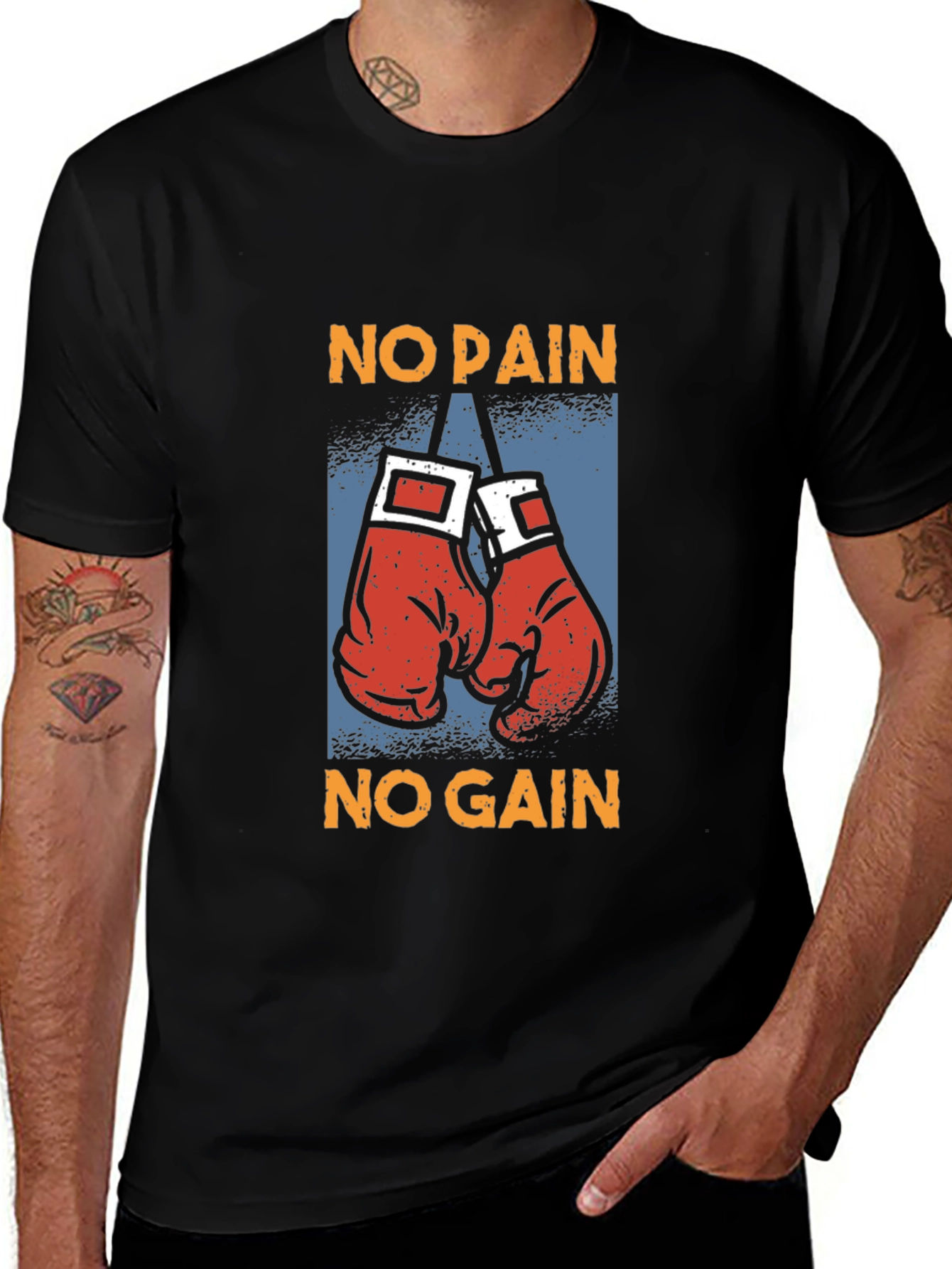 Variant 13 of No Pain No Gain Boxing Gloves Graphic Tee