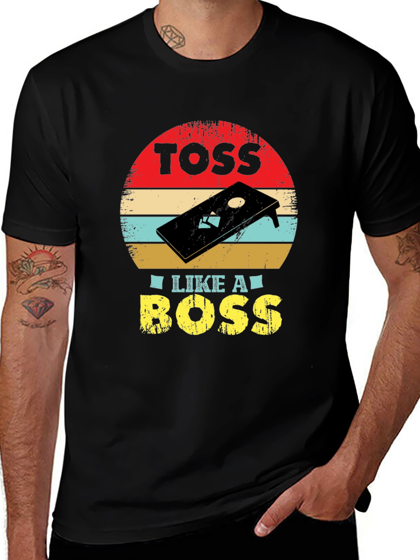 Toss Like a Boss T-Shirt - Cornhole Design
