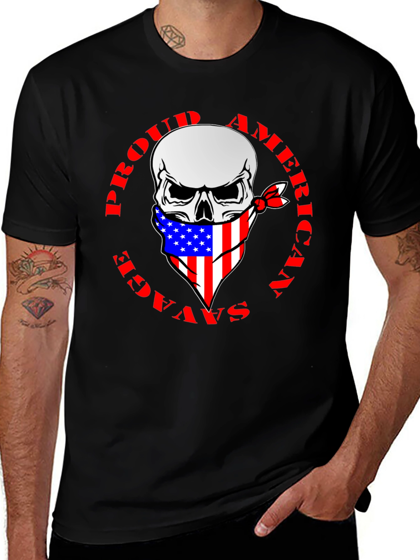 Proud American Savage Skull T-Shirt