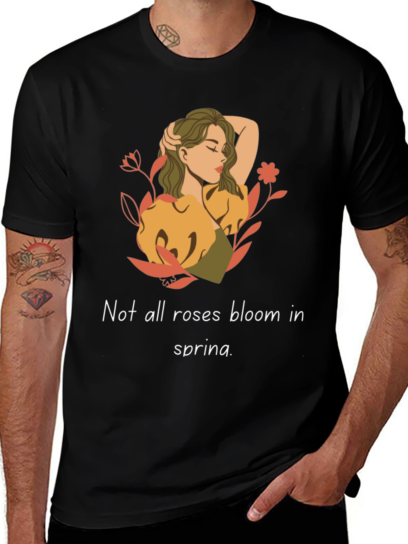 Variant 13 of Floral Woman T-Shirt - Not All Roses Bloom