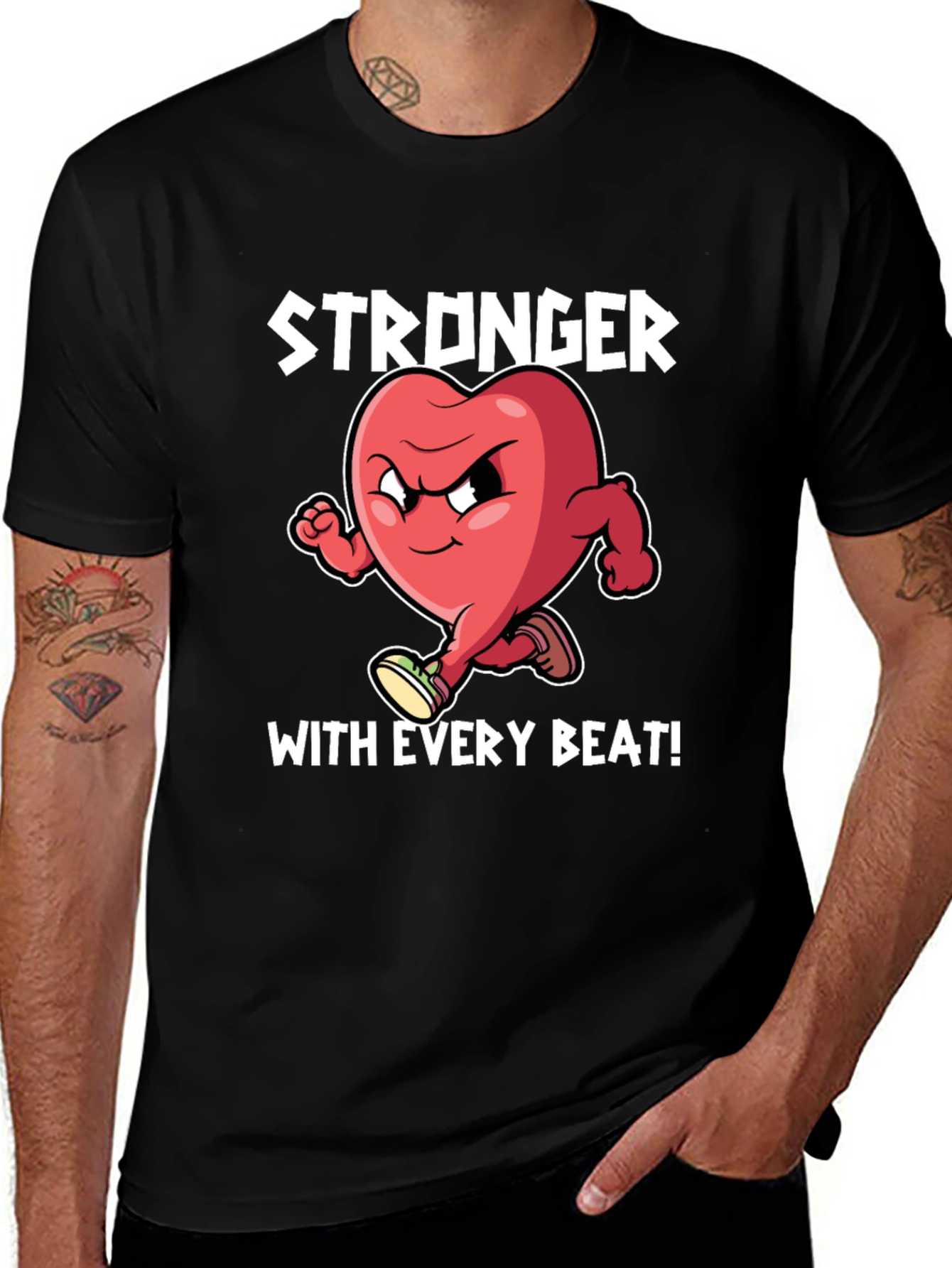 Variant 14 of Stronger With Every Beat Black T-Shirt