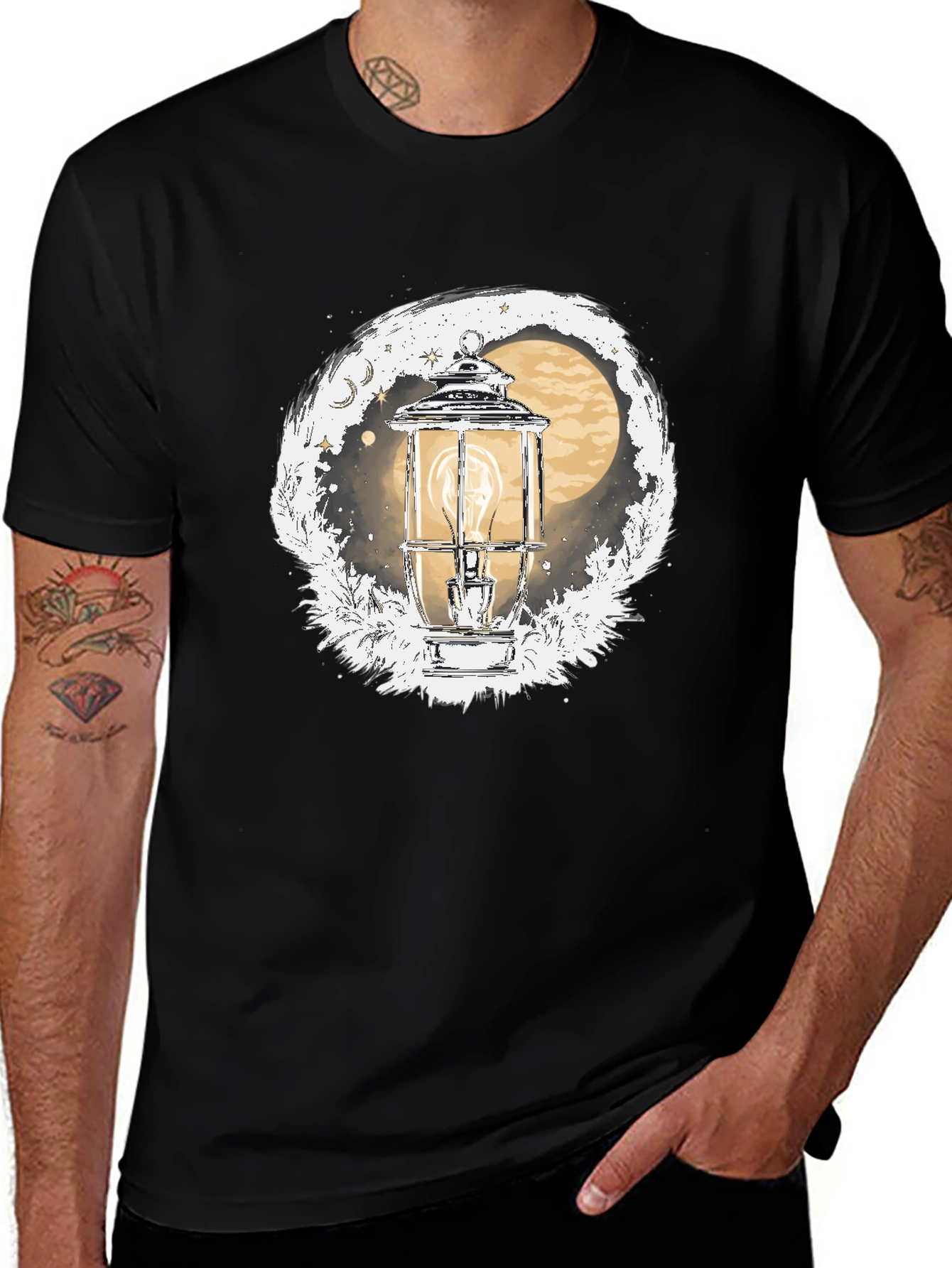 Variant 25 of Lantern Moon T-Shirt - Stylish Graphic Tee for Men