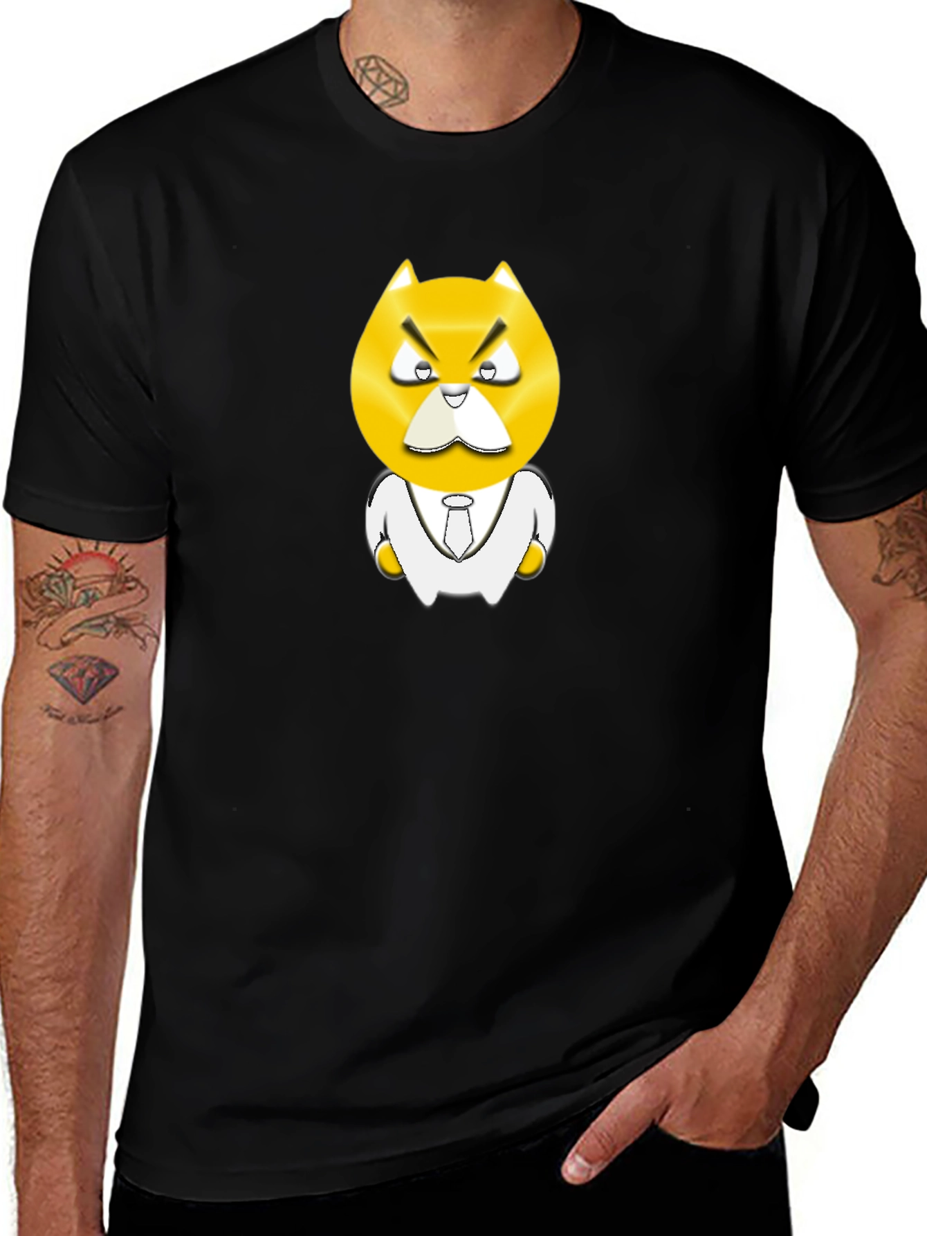 Variant 19 of Angry Boss Character Black T-Shirt