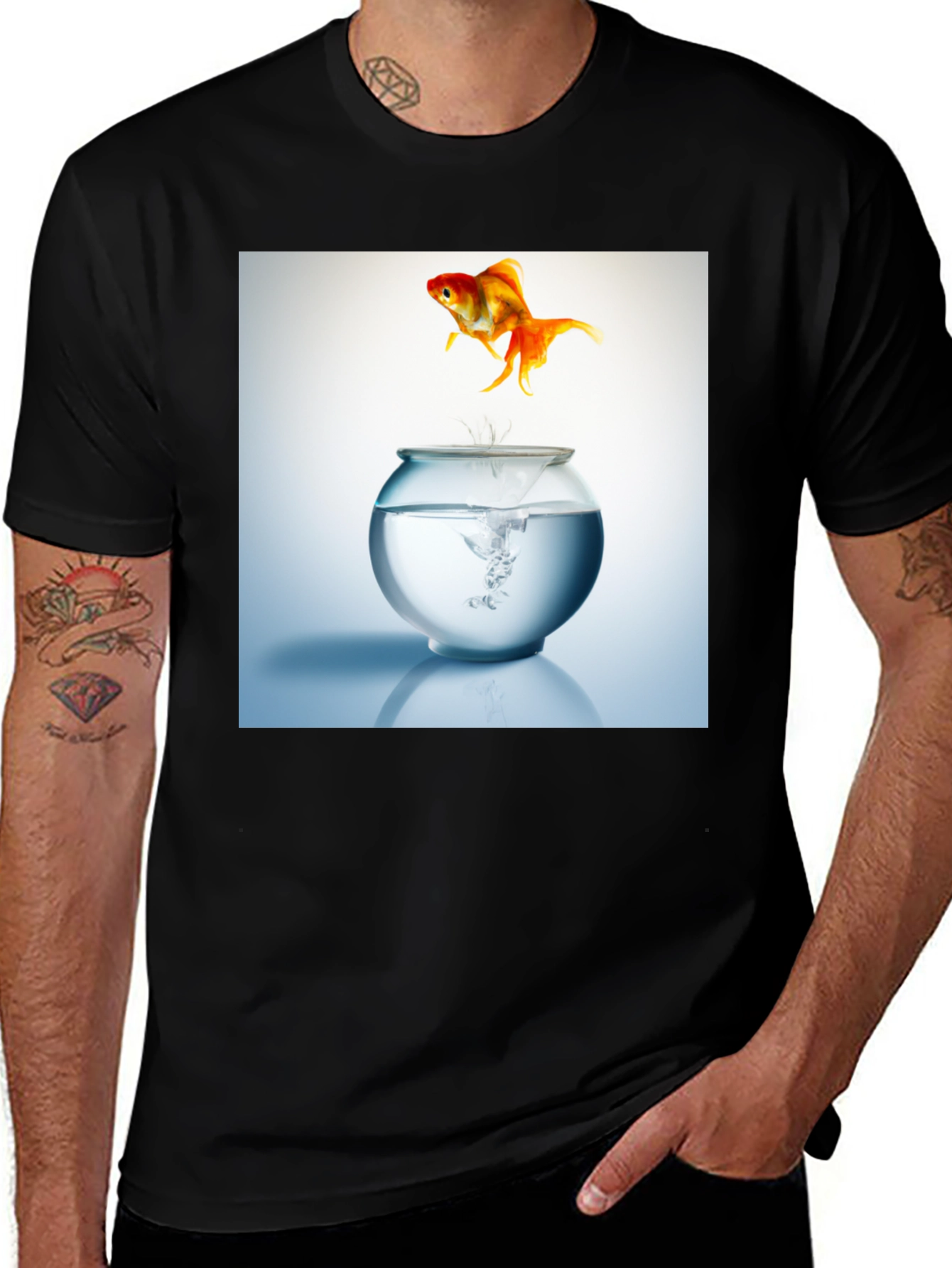Variant 4 of Goldfish Freedom T-Shirt - Jump into Style!