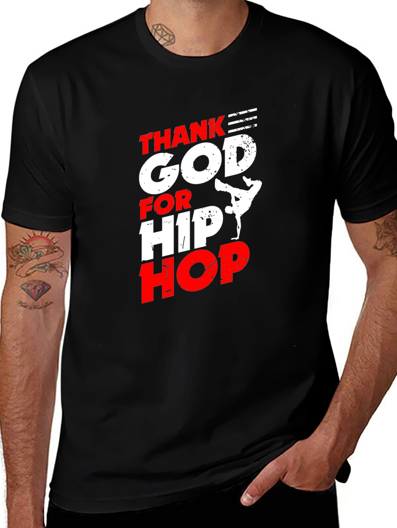 Variant 2 of Thank God For Hip Hop Black T-Shirt