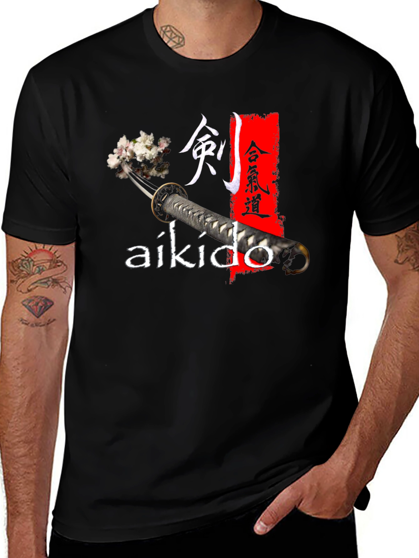 Variant 22 of Aikido Katana T-Shirt - Martial Arts Style