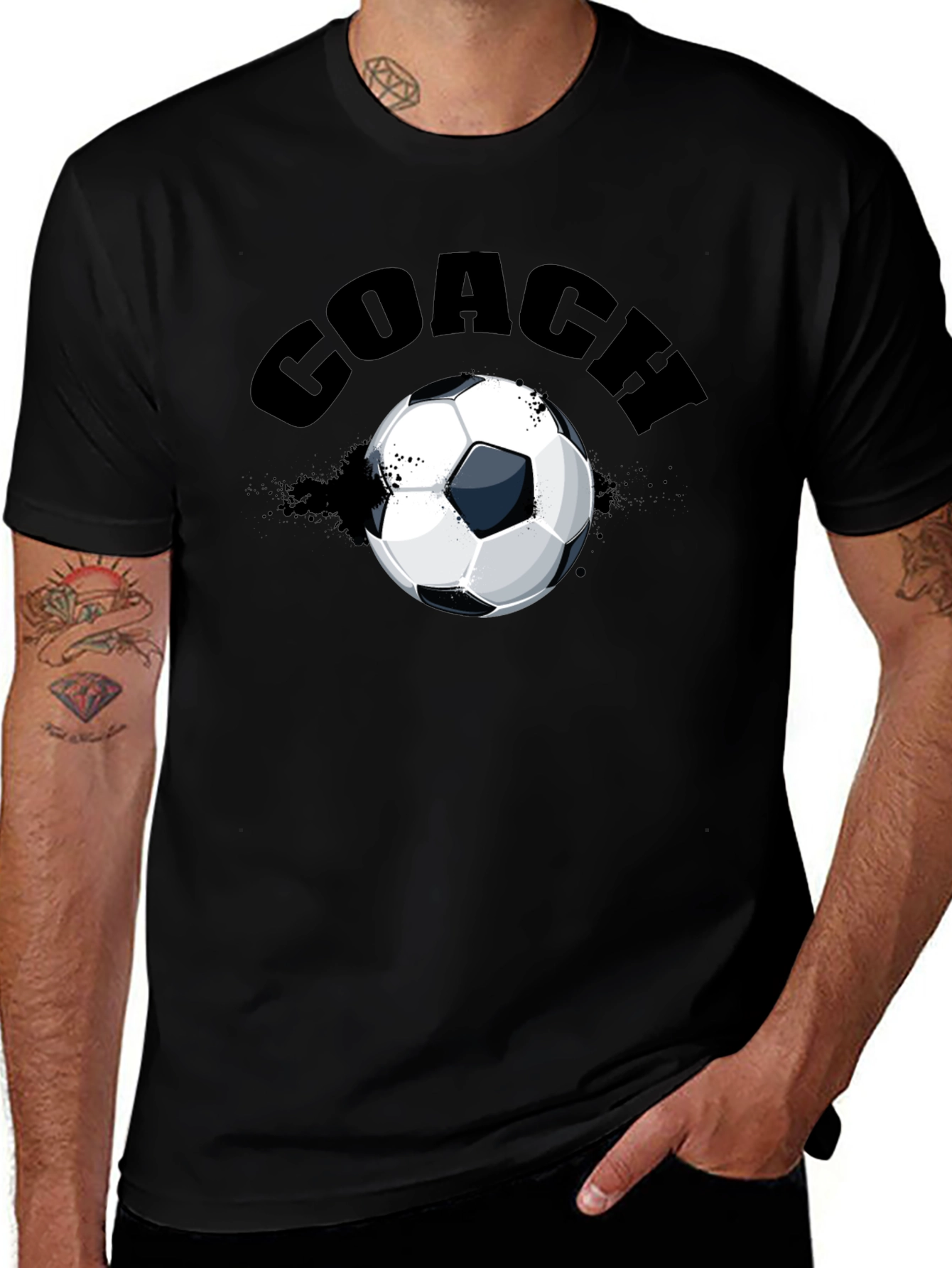 Soccer Coach T-Shirt - Black Graphic Tee