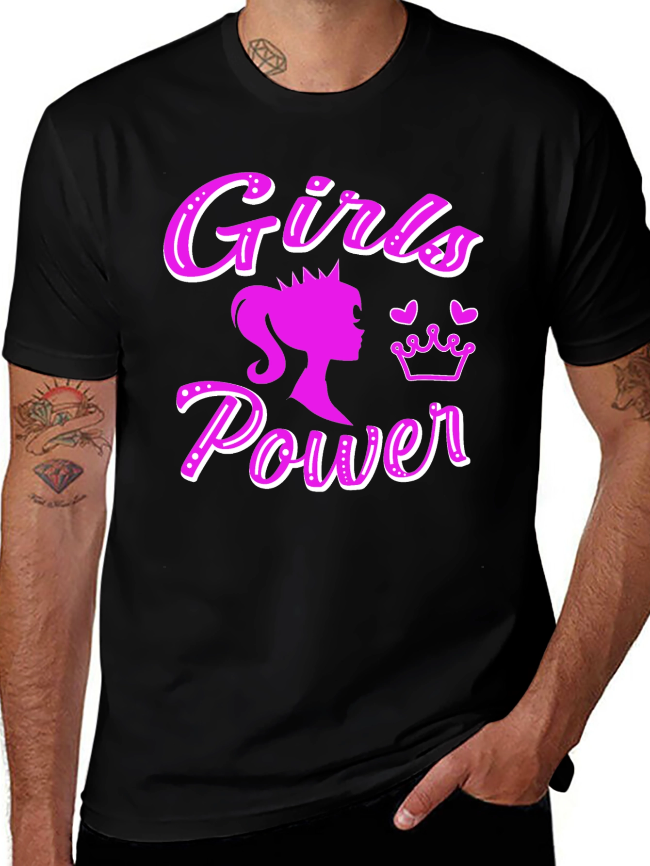 Variant 10 of Girls Power Black T-Shirt