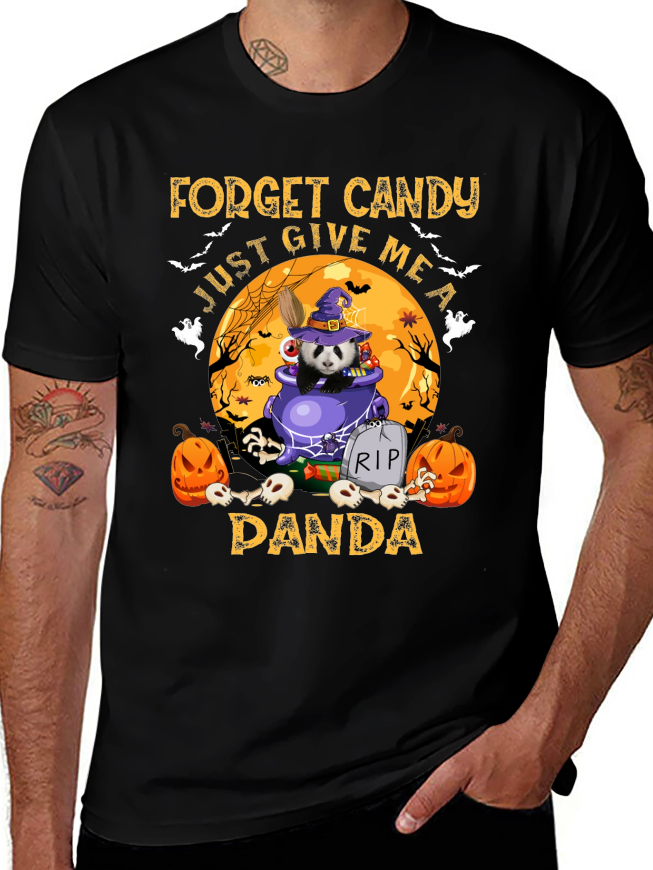 Halloween Panda T-Shirt - "Forget Candy, Give Me a Panda"