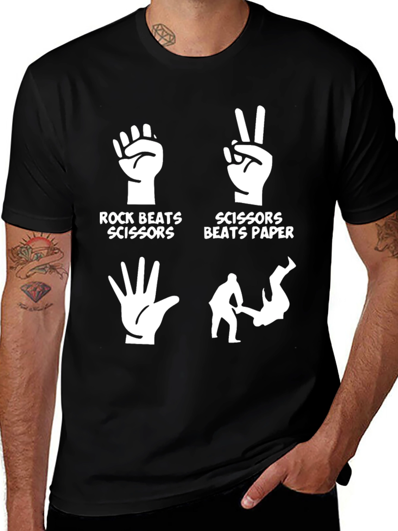Variant 26 of Rock, Paper, Scissors Funny Graphic T-Shirt