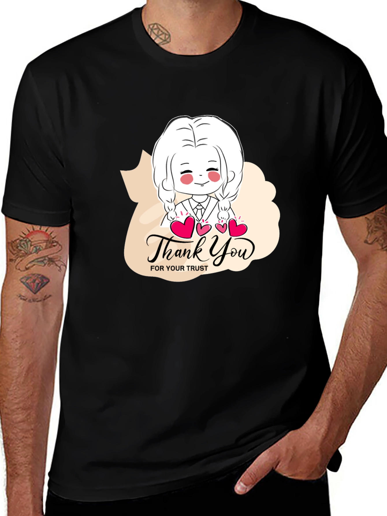 Thank You Trust Graphic Tee - Black