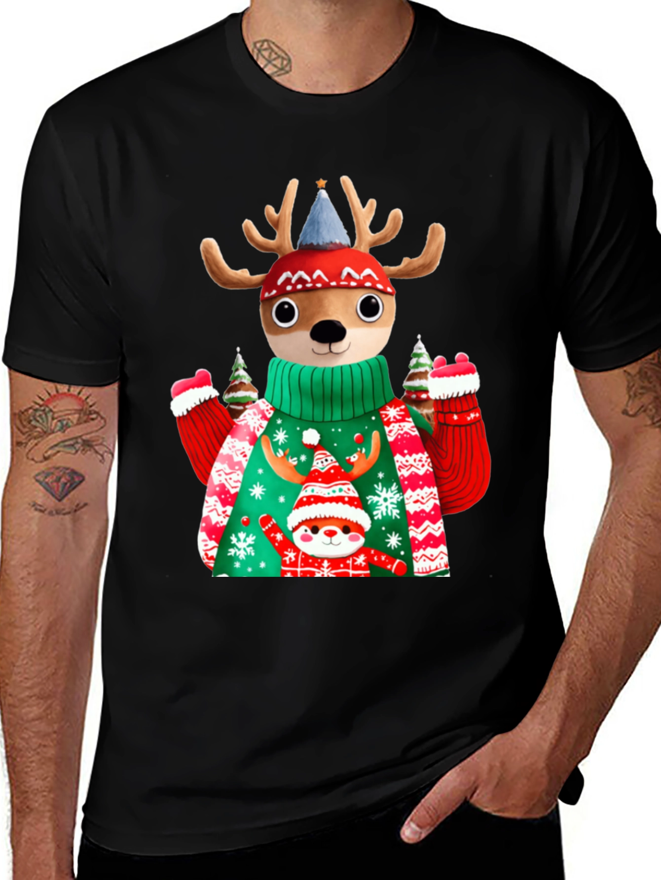 Festive Deer Christmas T-Shirt