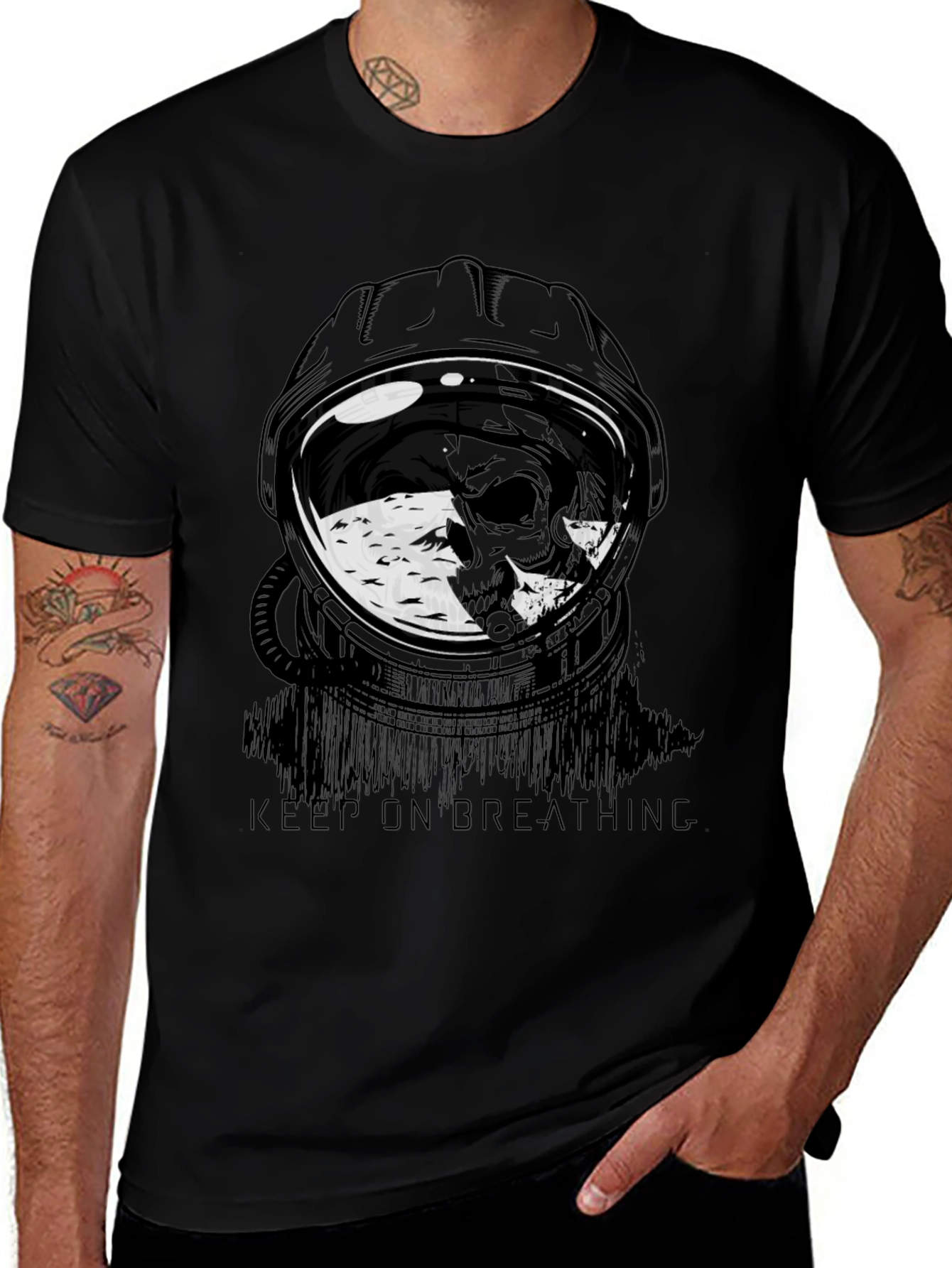 Variant 22 of Keep On Breathing Astronaut T-Shirt - Unique Design