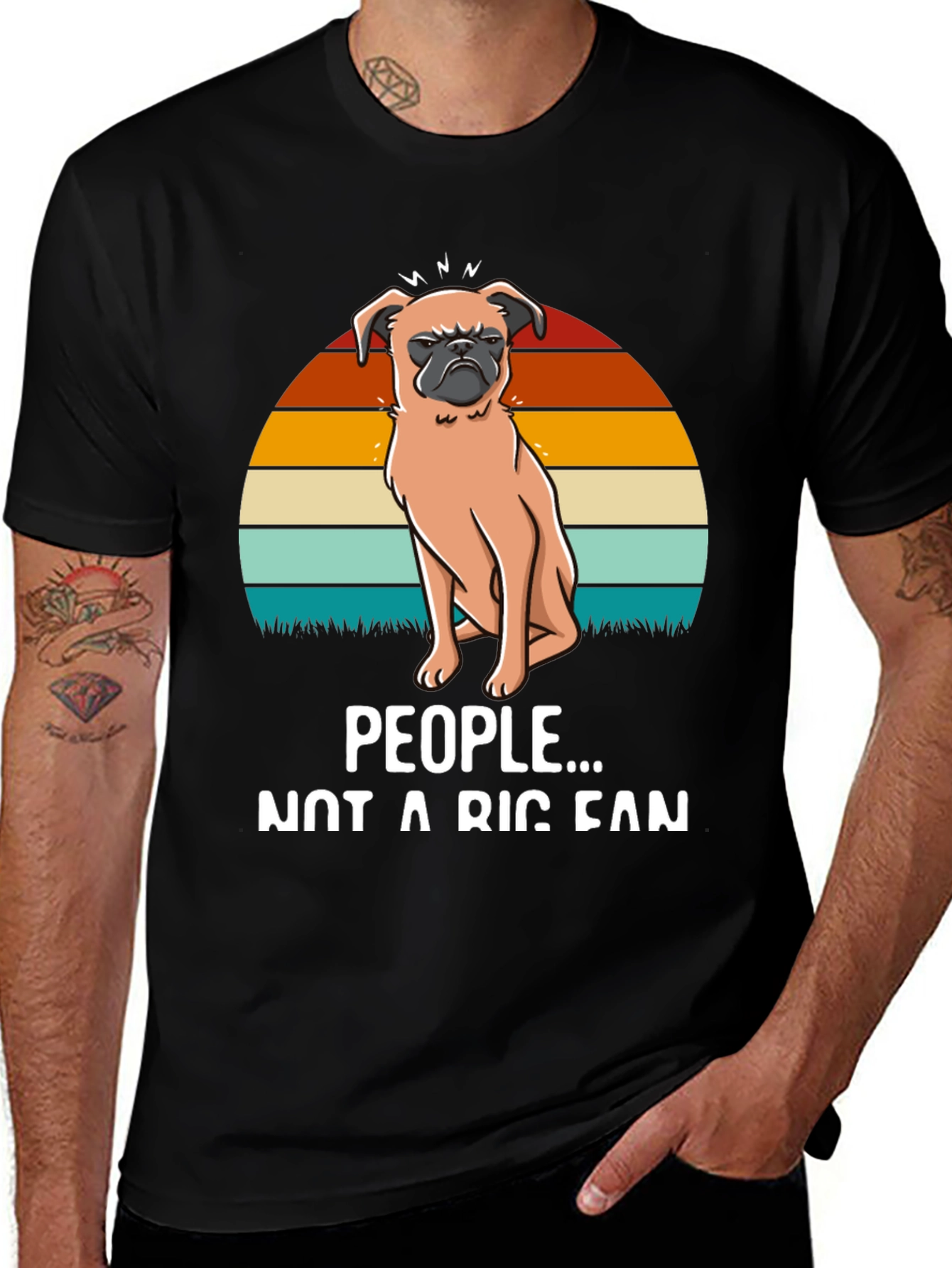 Variant 19 of Grumpy Pug Tee - Not a People Person