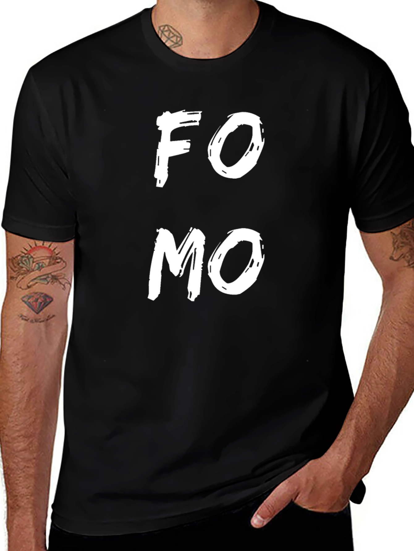 Variant 11 of FOMO Graphic Tee - Trendy Black T-Shirt